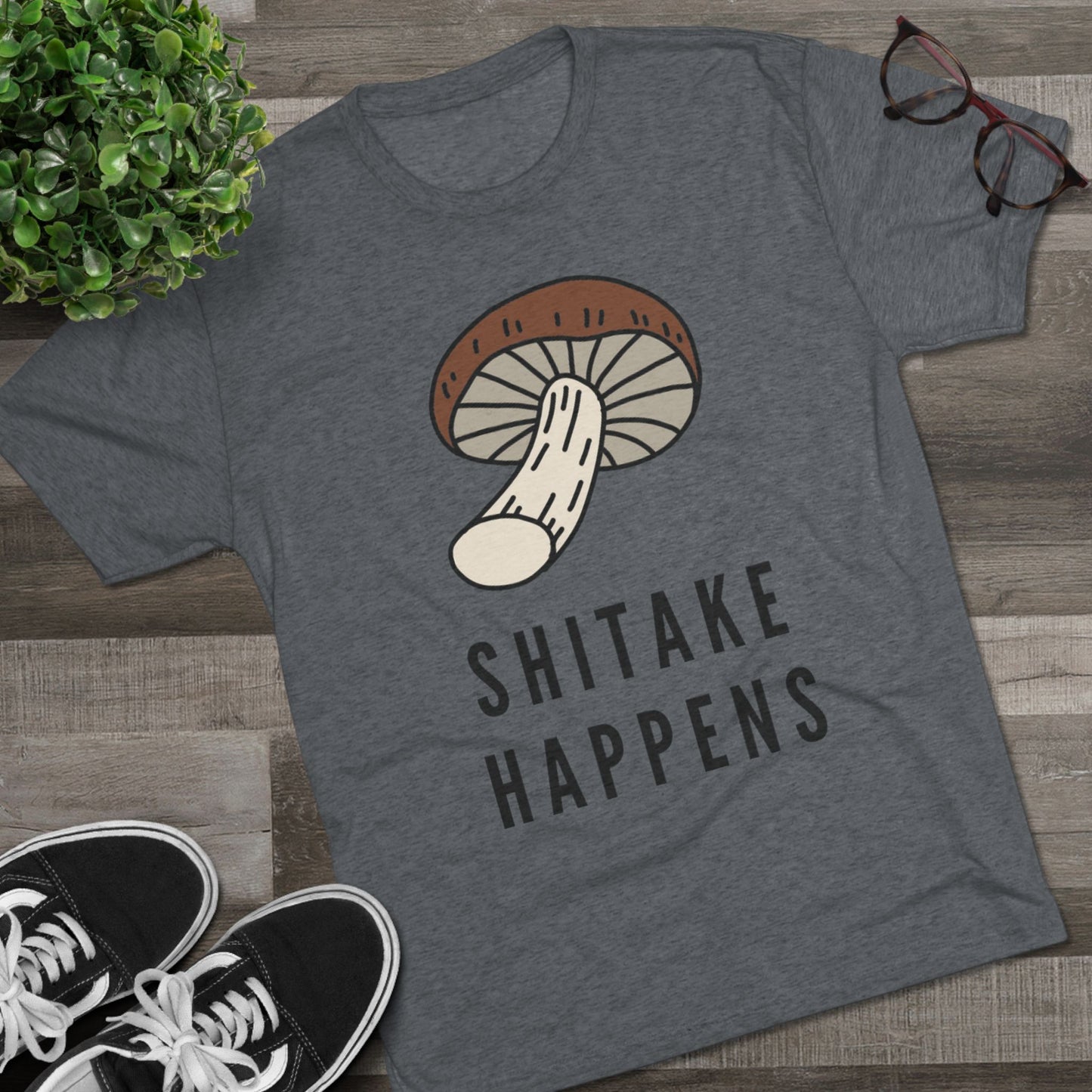 Shitake Happens Unisex Tri-Blend Crew Tee