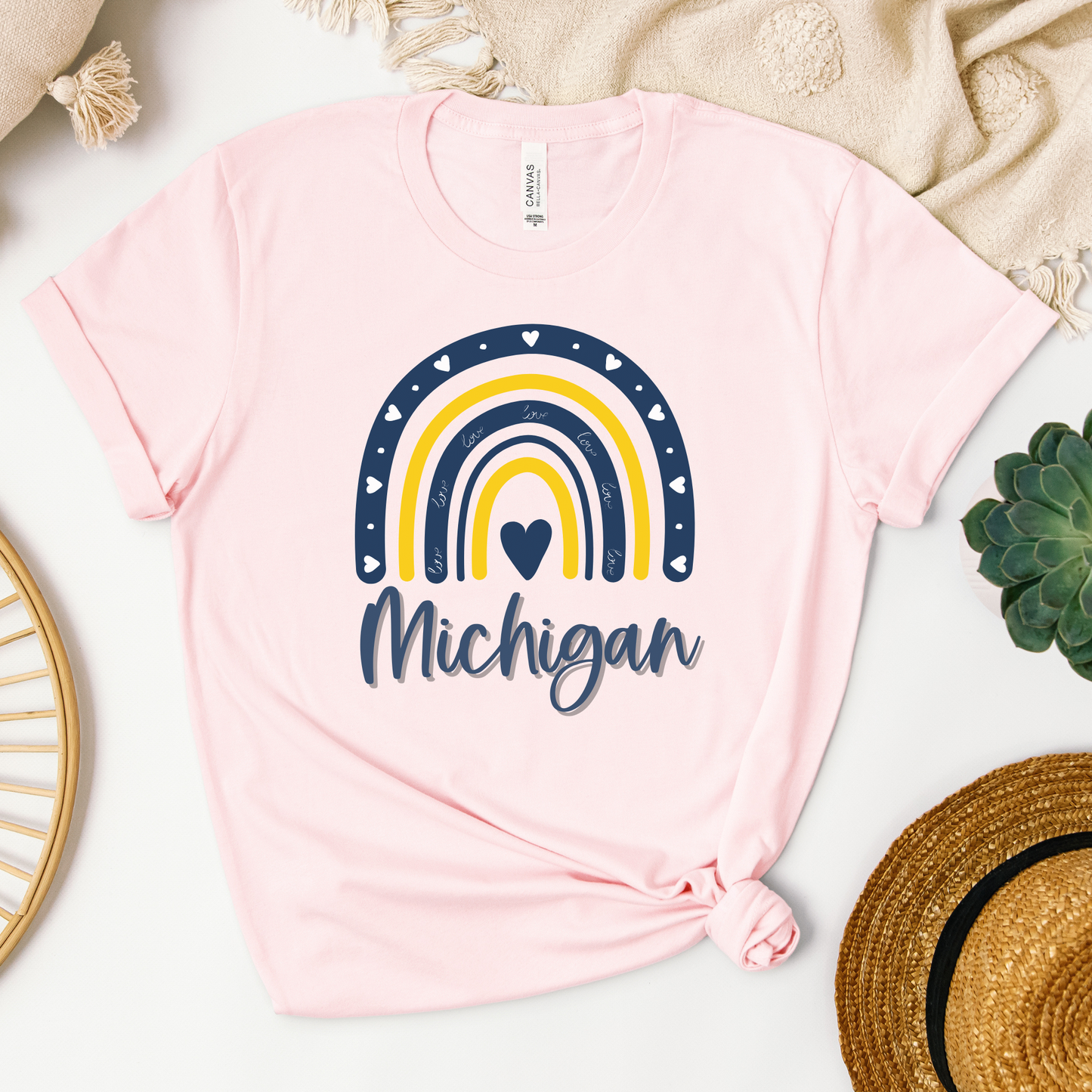 Michigan Rainbow Tshirt Sleeve Tee