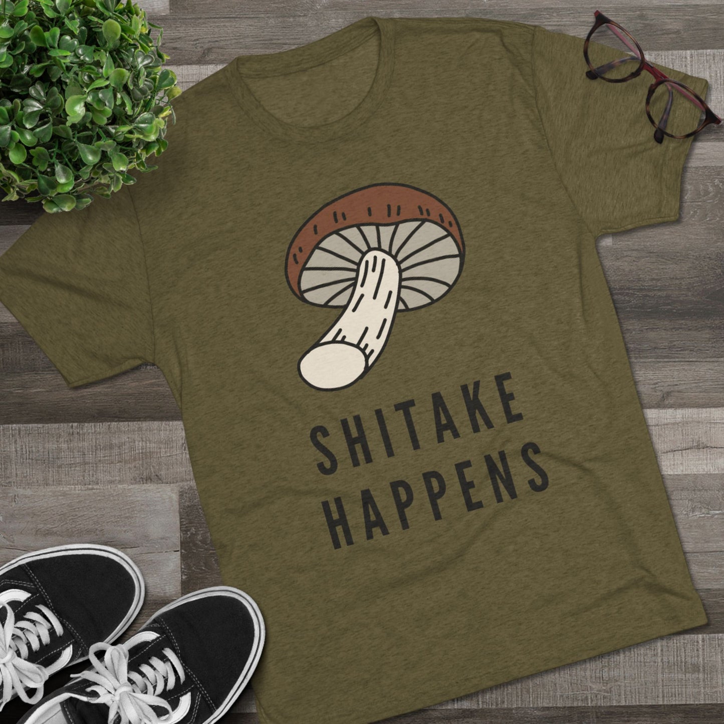 Shitake Happens Unisex Tri-Blend Crew Tee