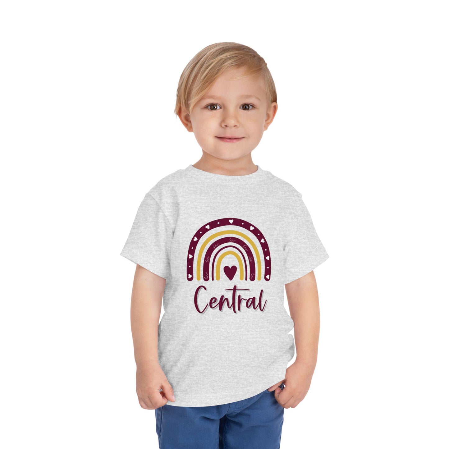 Toddler I Love Central Michigan University Rainbow Short Sleeve Tee