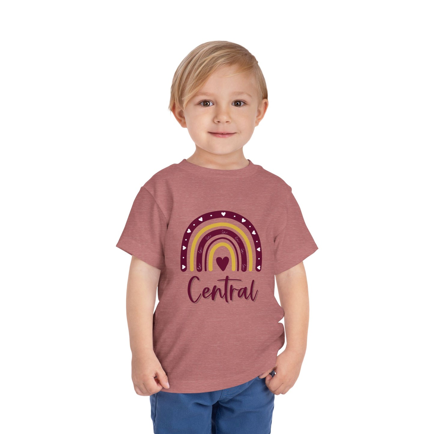 Toddler I Love Central Michigan University Rainbow Short Sleeve Tee