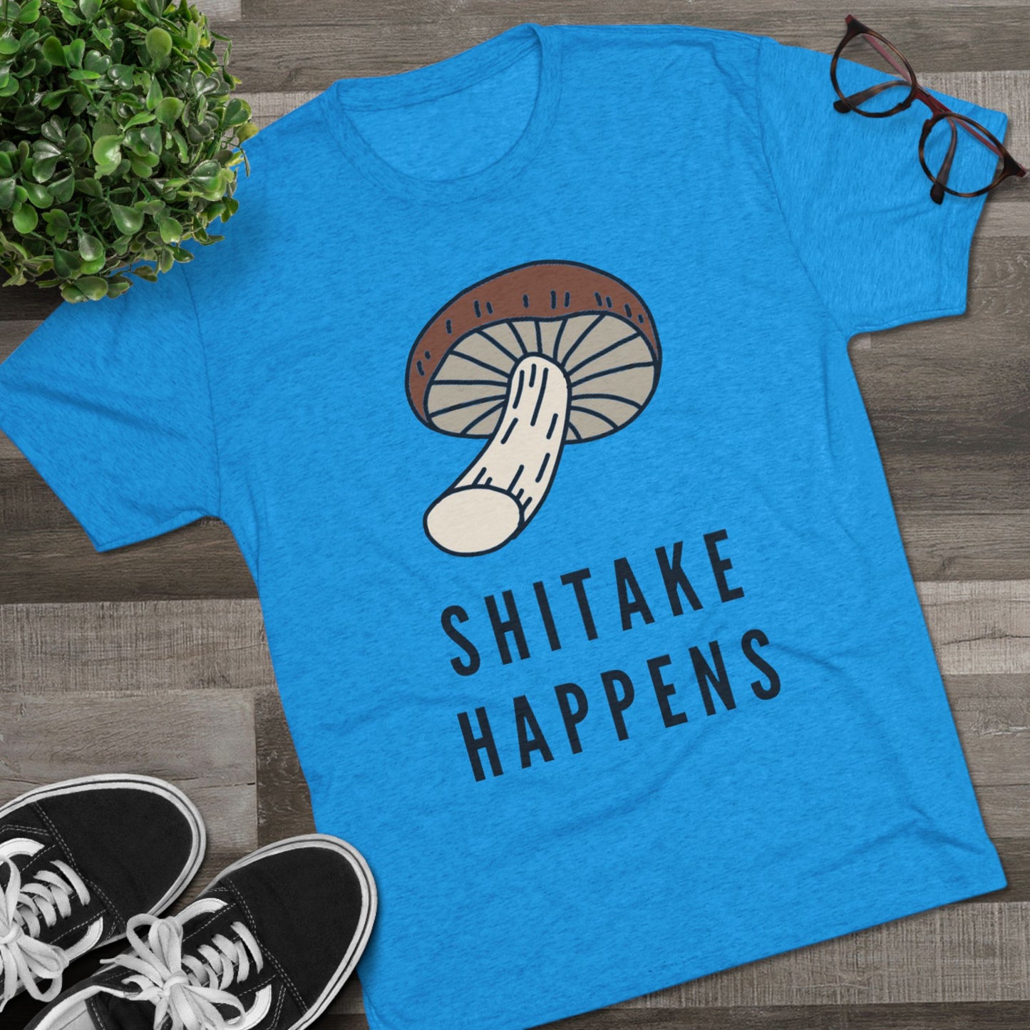 Shitake Happens Unisex Tri-Blend Crew Tee