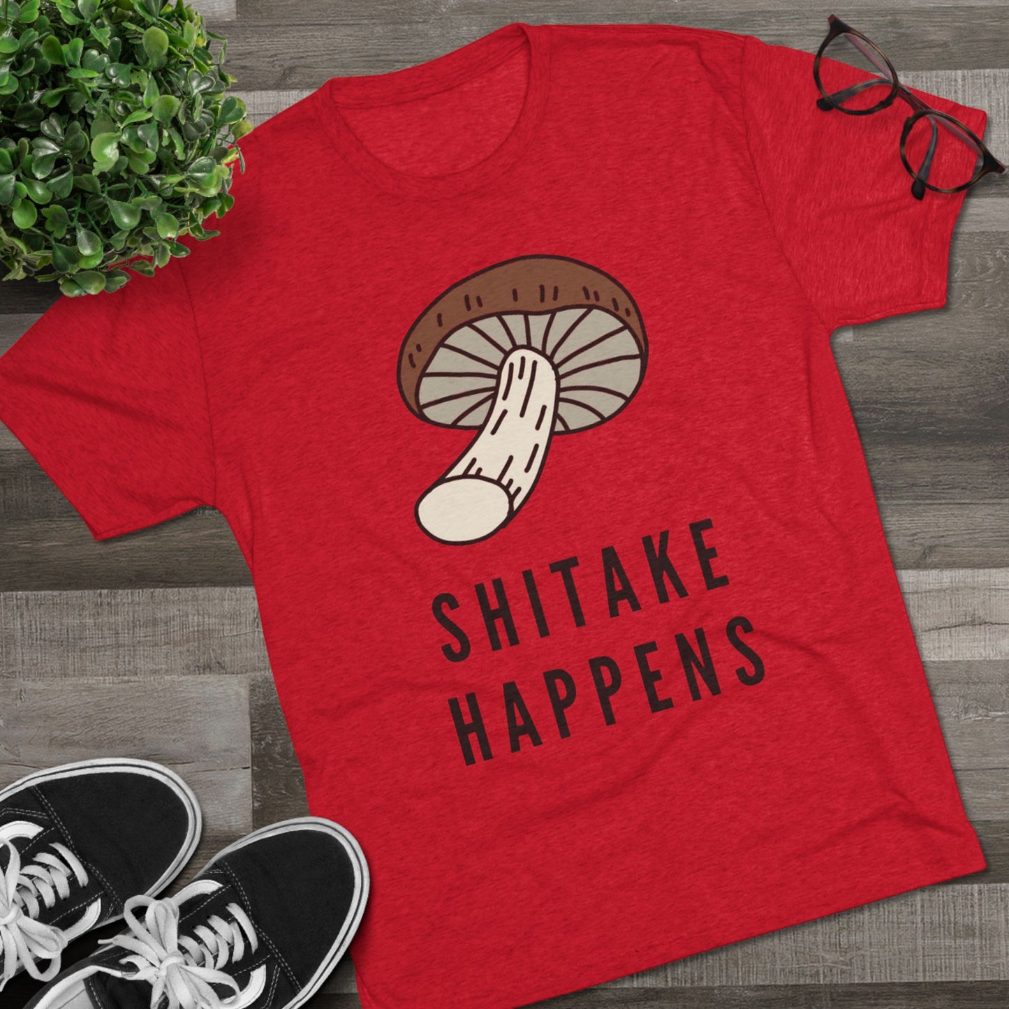 Shitake Happens Unisex Tri-Blend Crew Tee