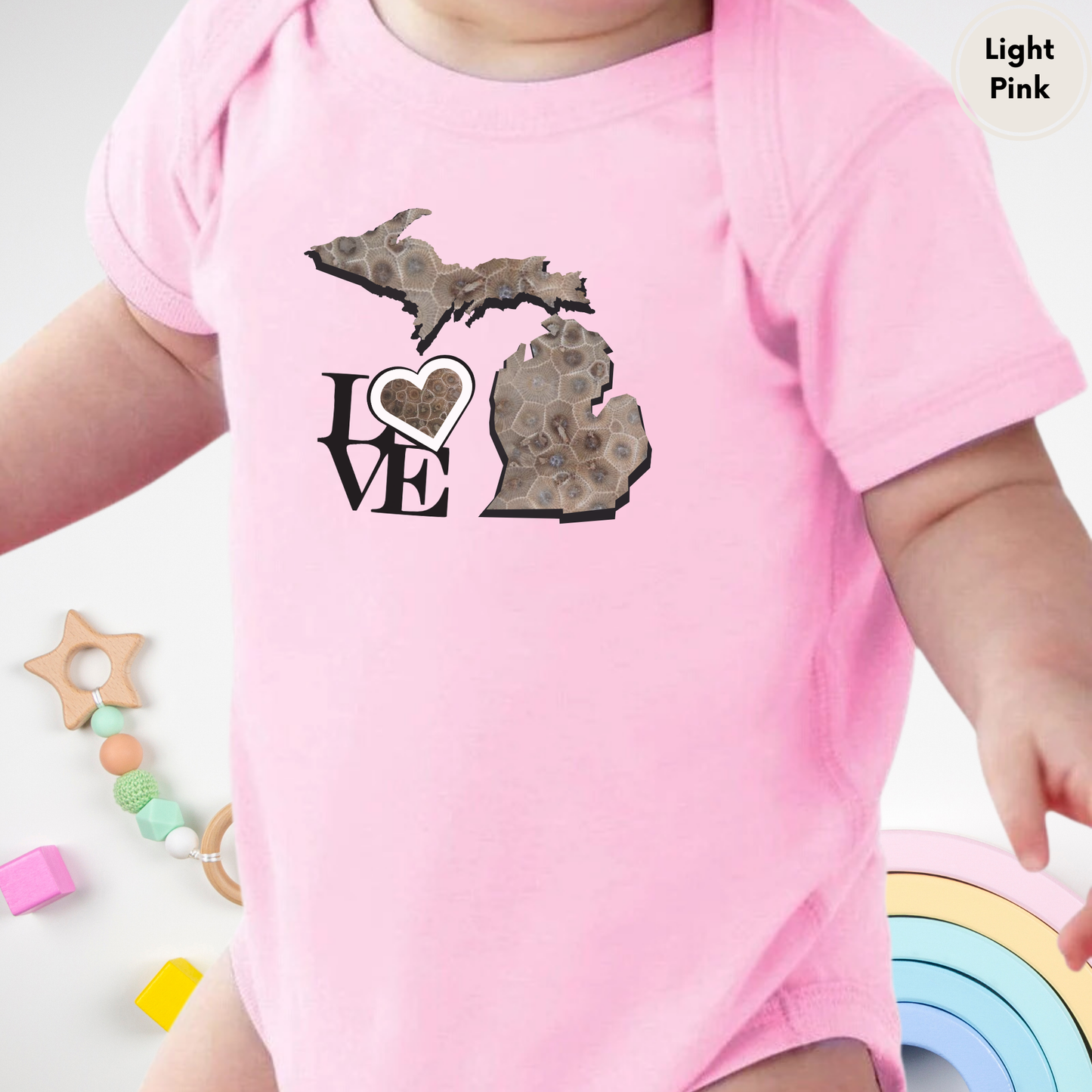 Love Michigan Petoskey Stone Infant Bodysuit