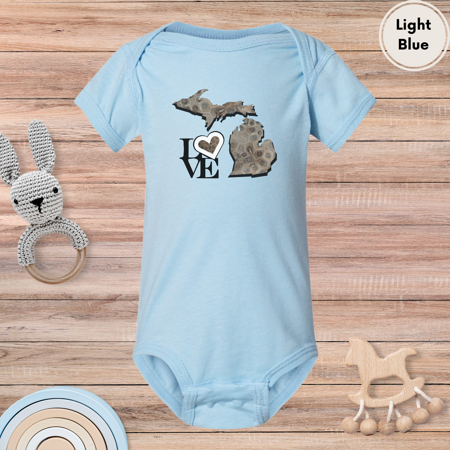 Love Michigan Petoskey Stone Infant Bodysuit