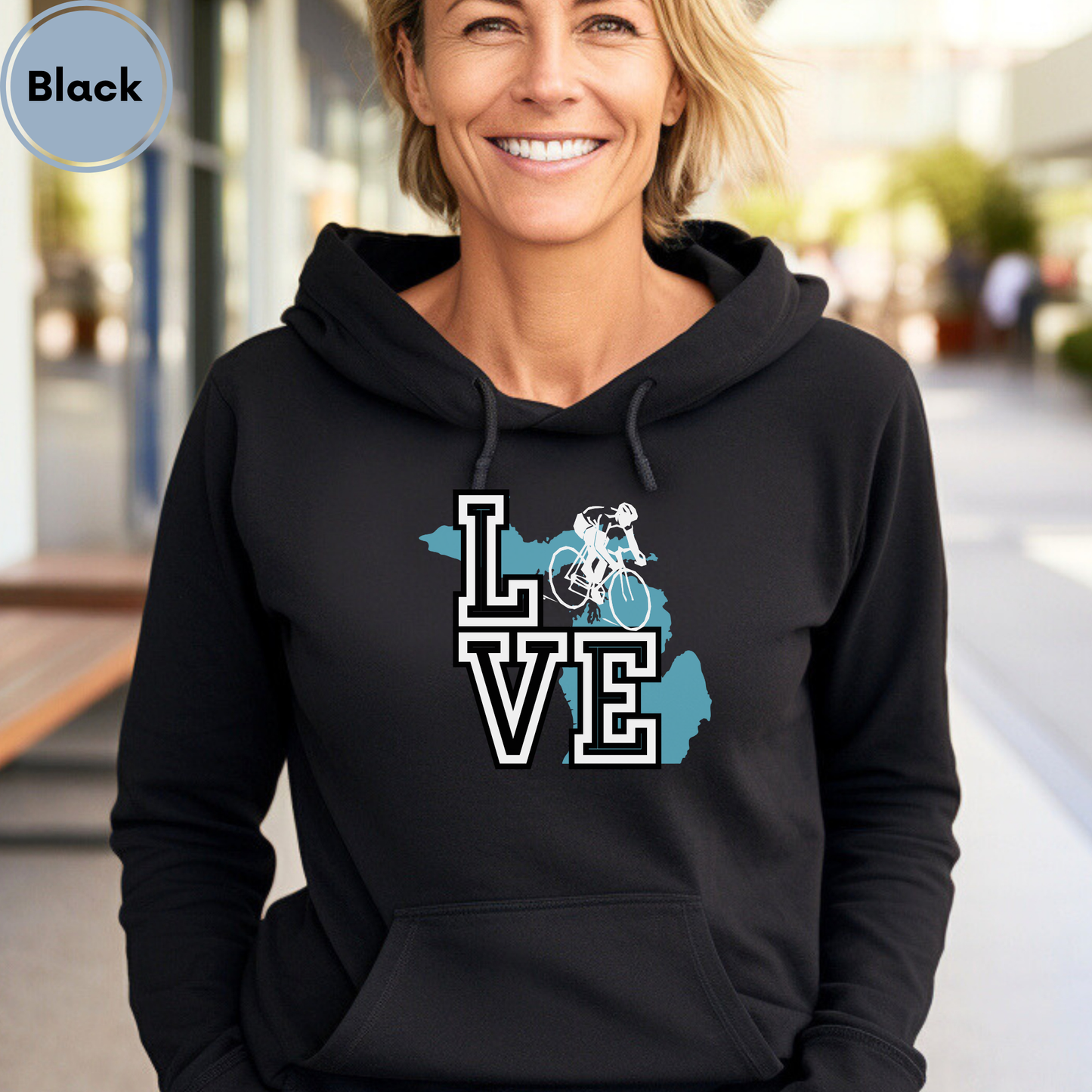 Love Michigan Road Cycling Unisex Hoodie