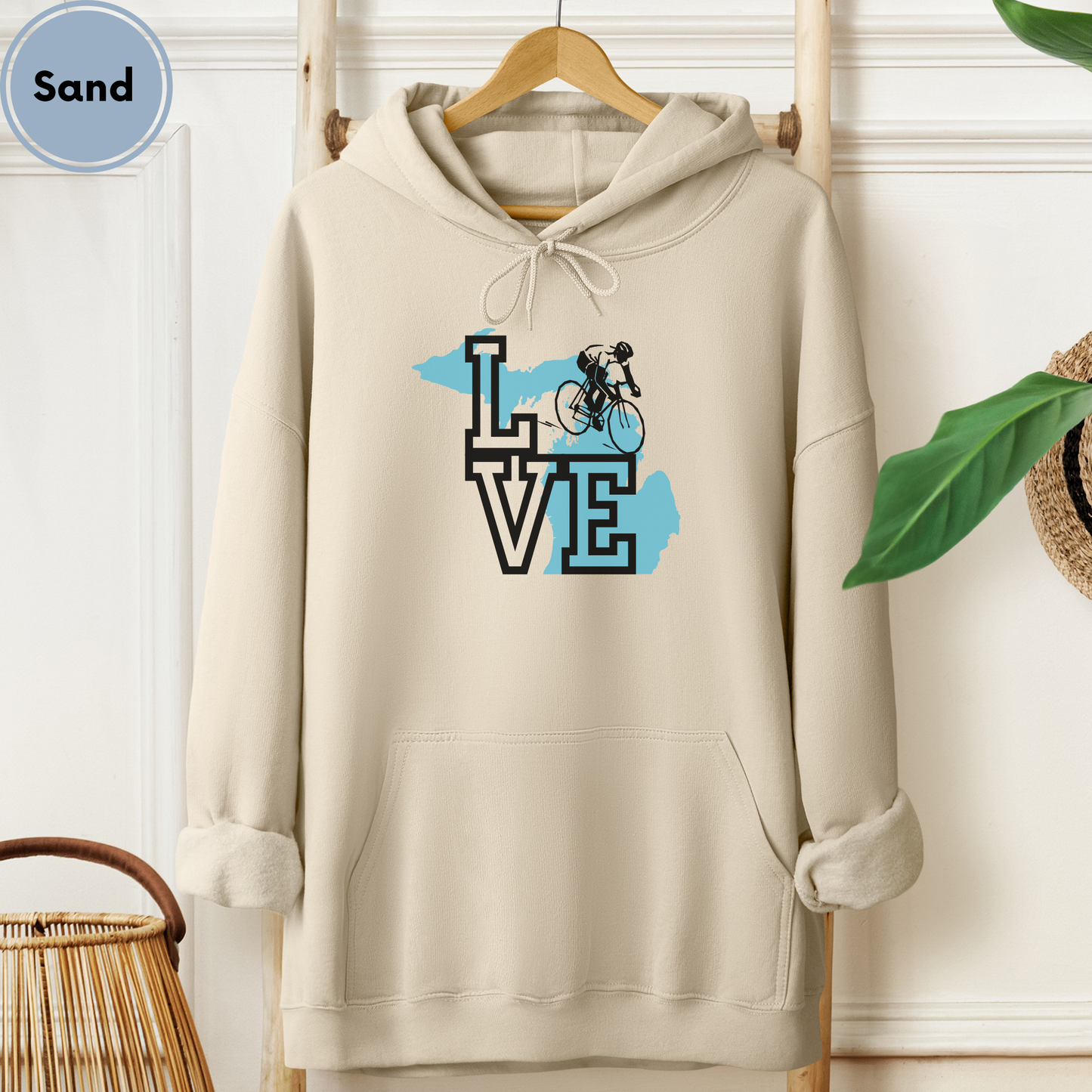 Love Michigan Road Cycling Unisex Hoodie