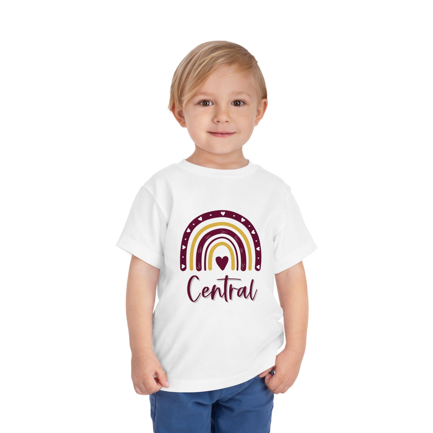 Toddler I Love Central Michigan University Rainbow Short Sleeve Tee