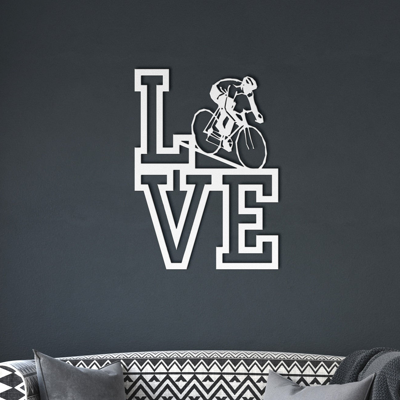 I Love Cycling Metal Sign