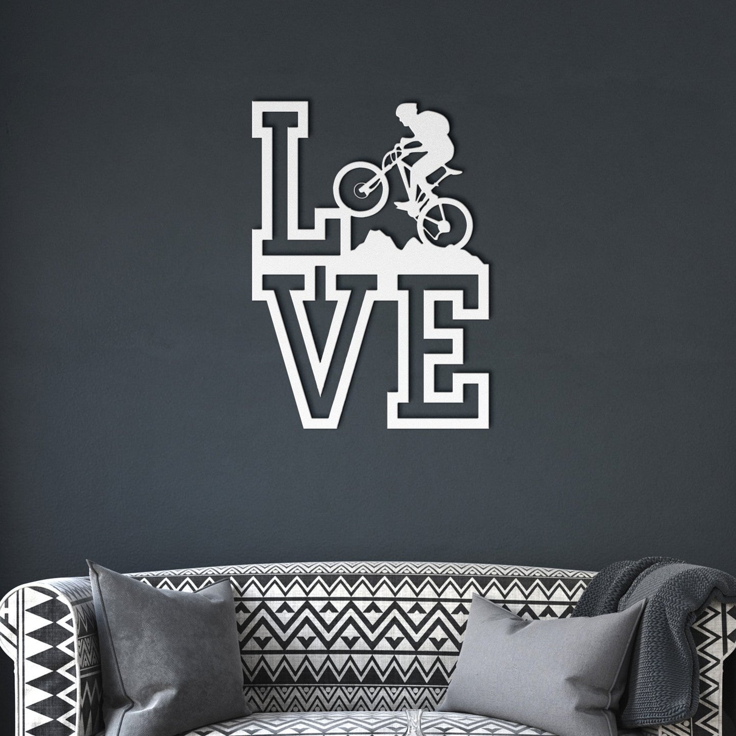 I Love Mountain Biking Metal Sign