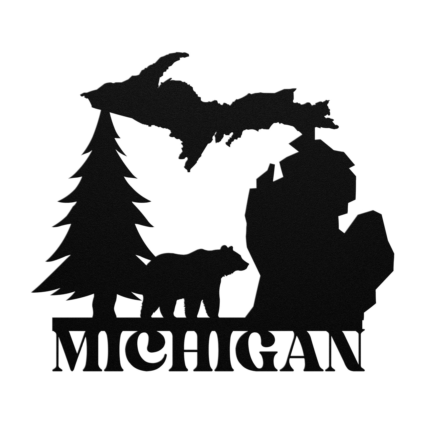 Michigan Bear Metal Sign