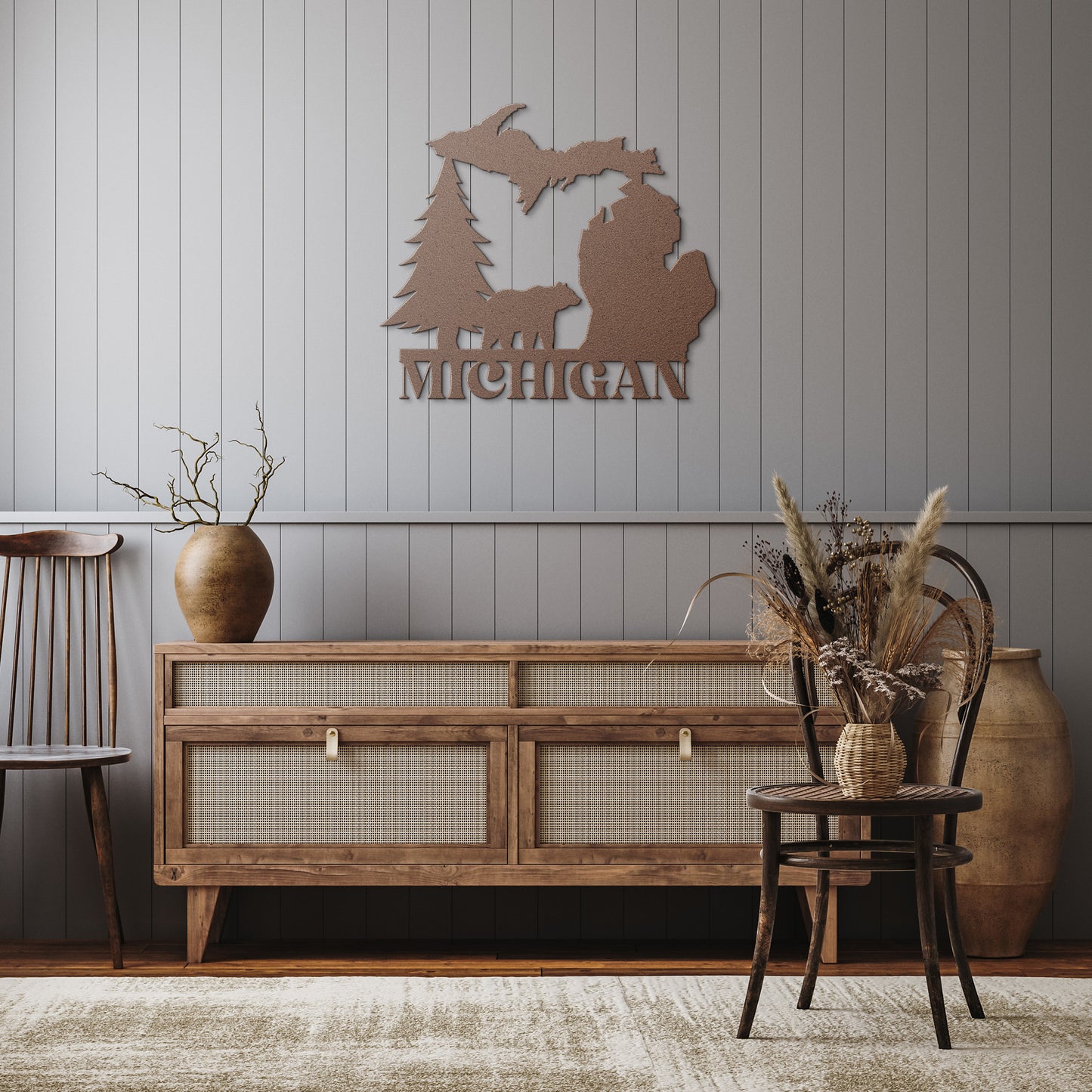 Michigan Bear Metal Sign