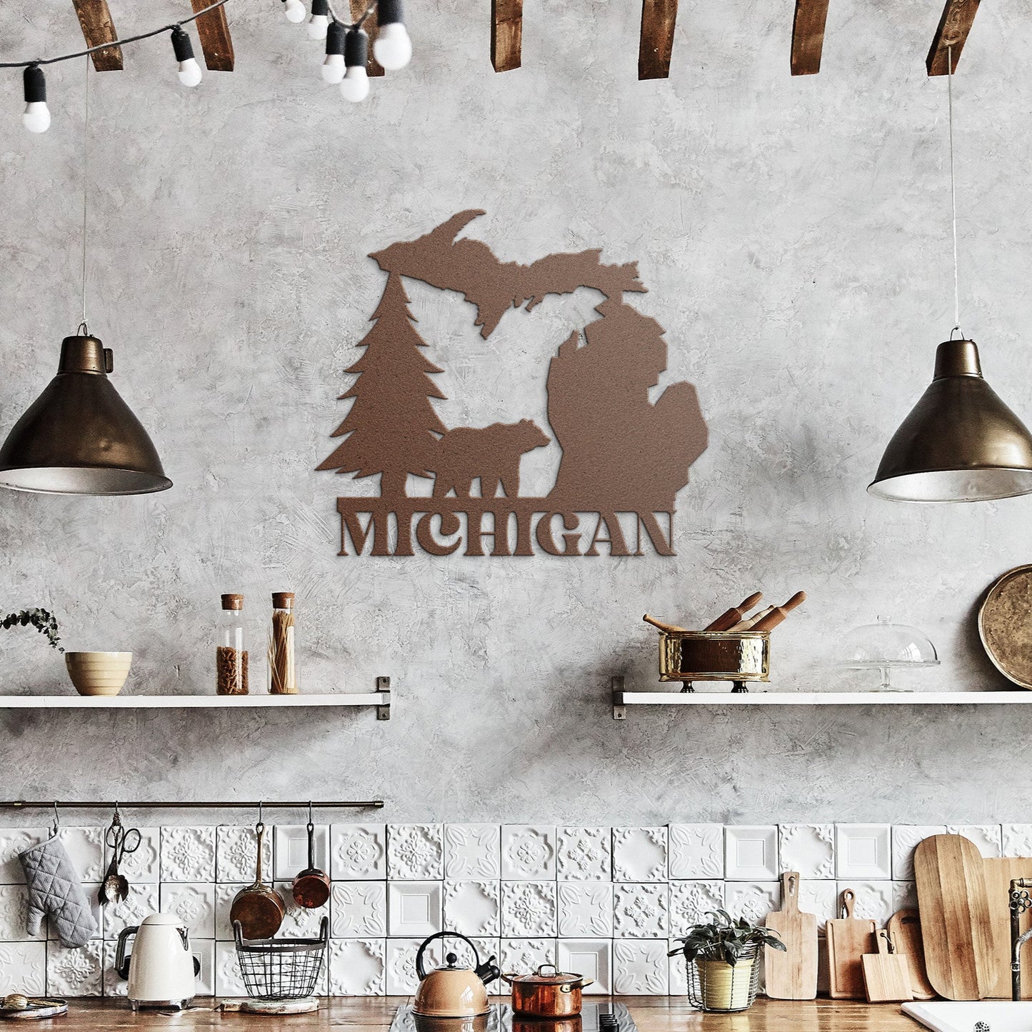 Michigan Bear Metal Sign