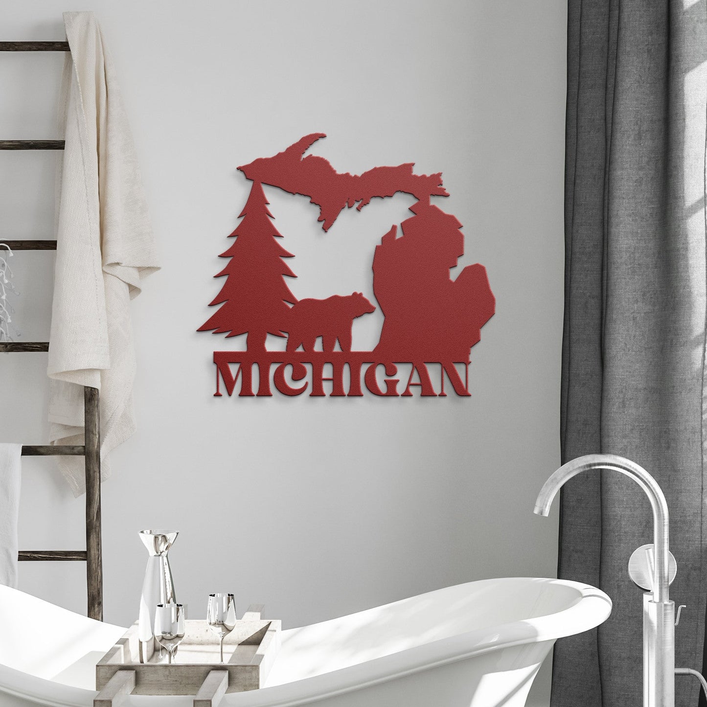 Michigan Bear Metal Sign