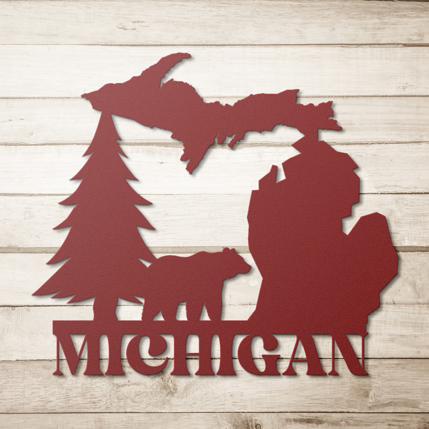 Michigan Bear Metal Sign