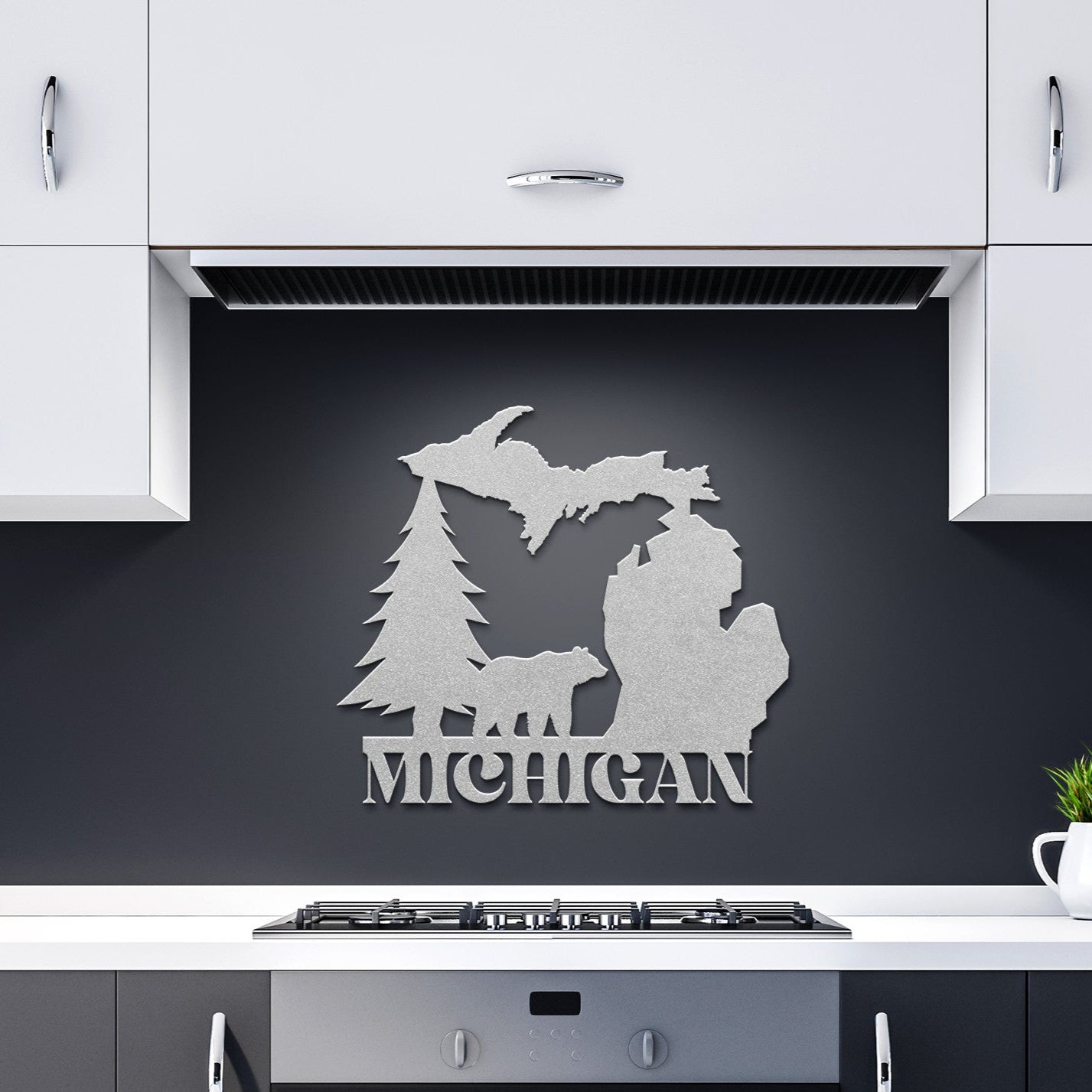 Michigan Bear Metal Sign