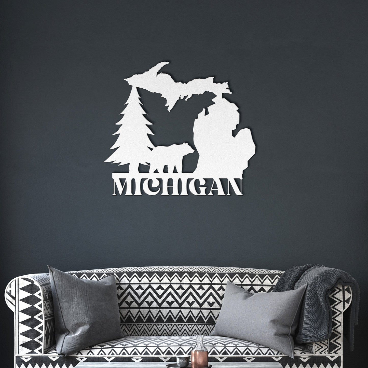 Michigan Bear Metal Sign