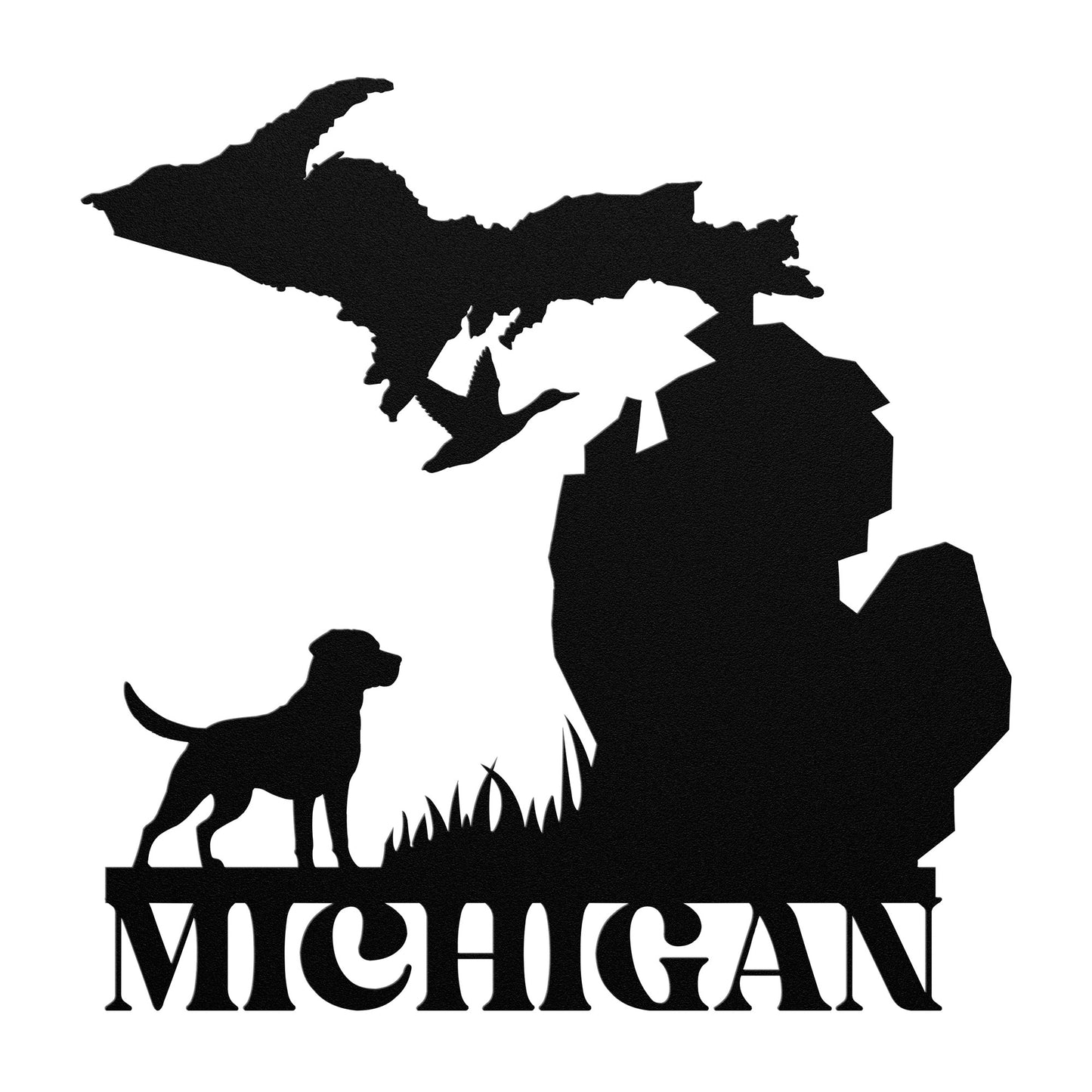 Michigan Hunter Dog Metal Sign