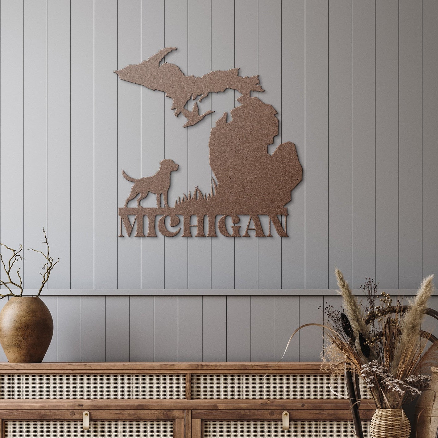 Michigan Hunter Dog Metal Sign