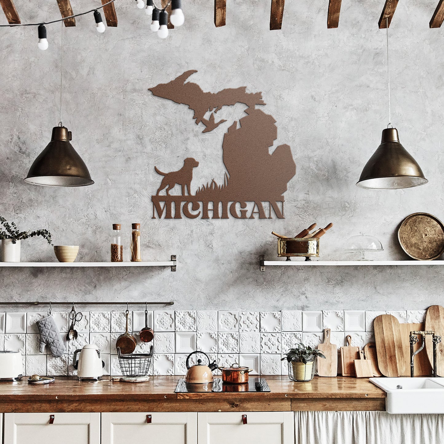 Michigan Hunter Dog Metal Sign