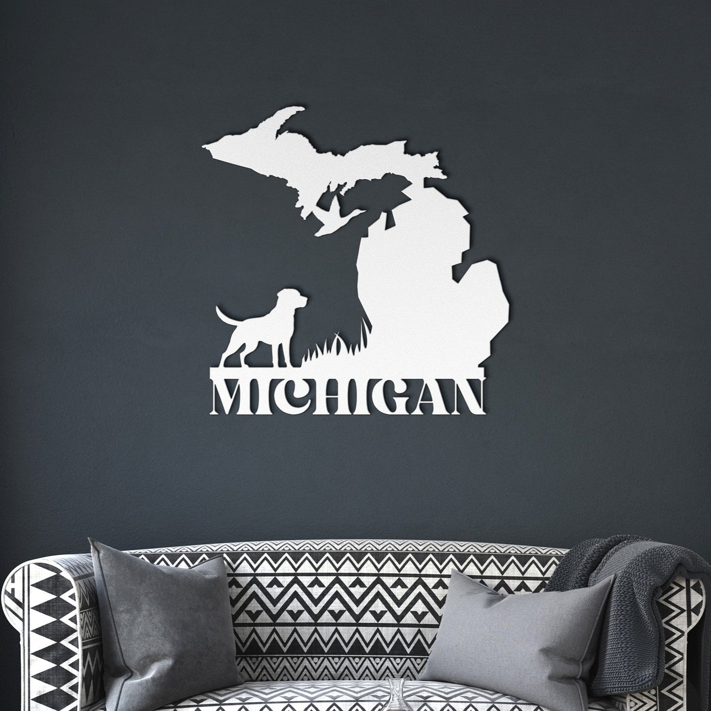 Michigan Hunter Dog Metal Sign