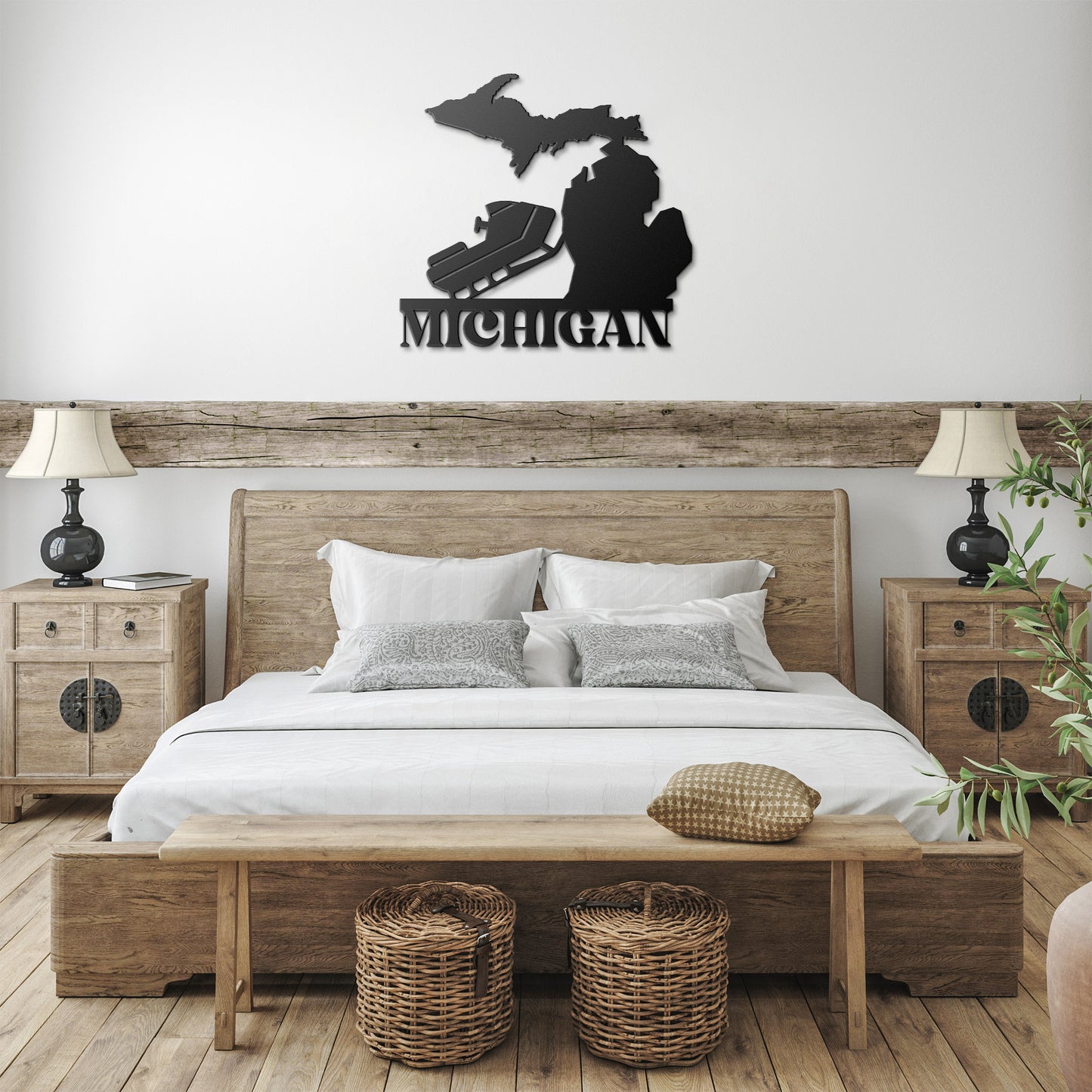 Michigan Snowmobile Metal Sign