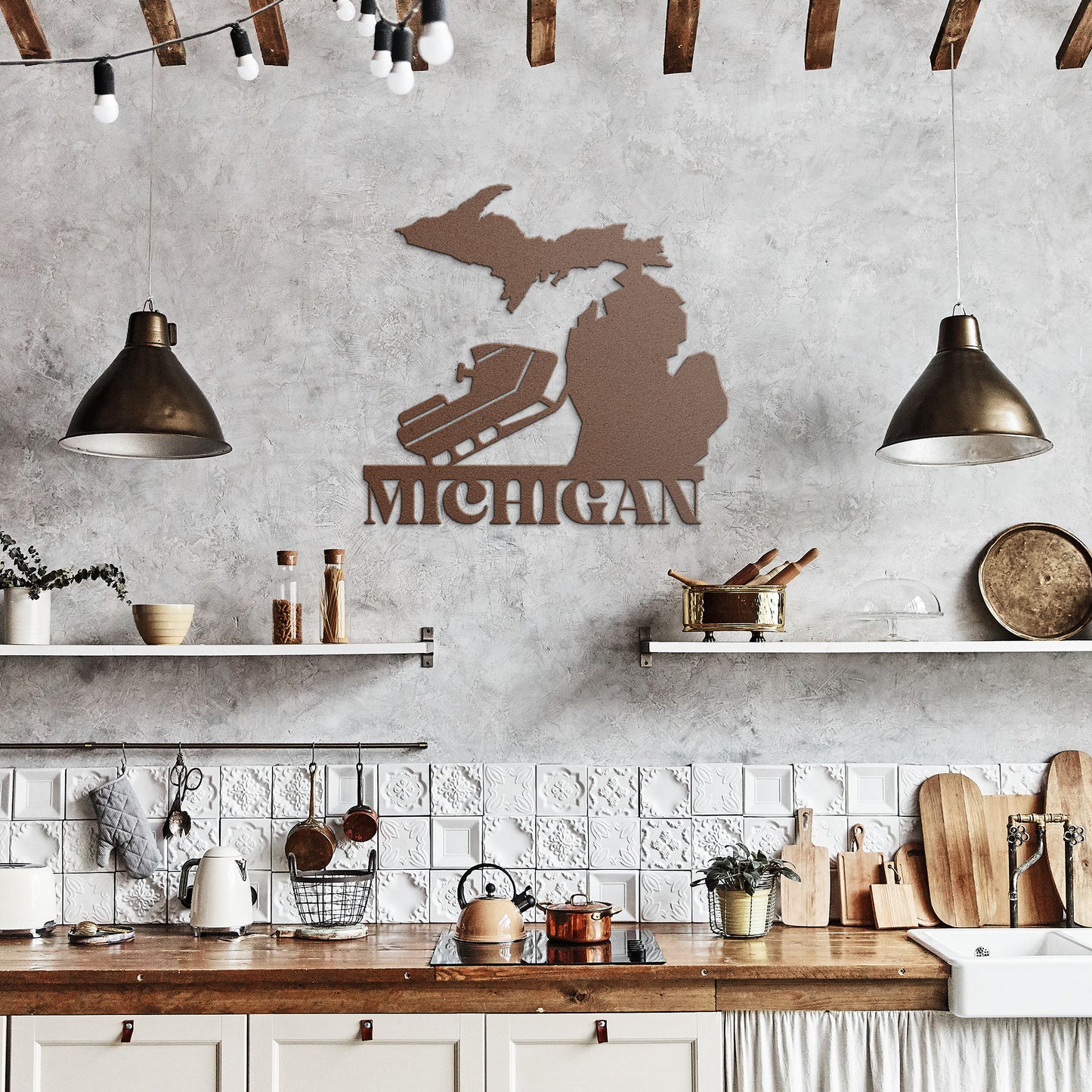 Michigan Snowmobile Metal Sign