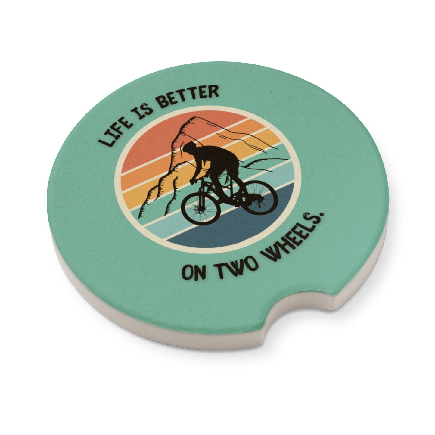 Mountain Biking Car Coasters Set of 2