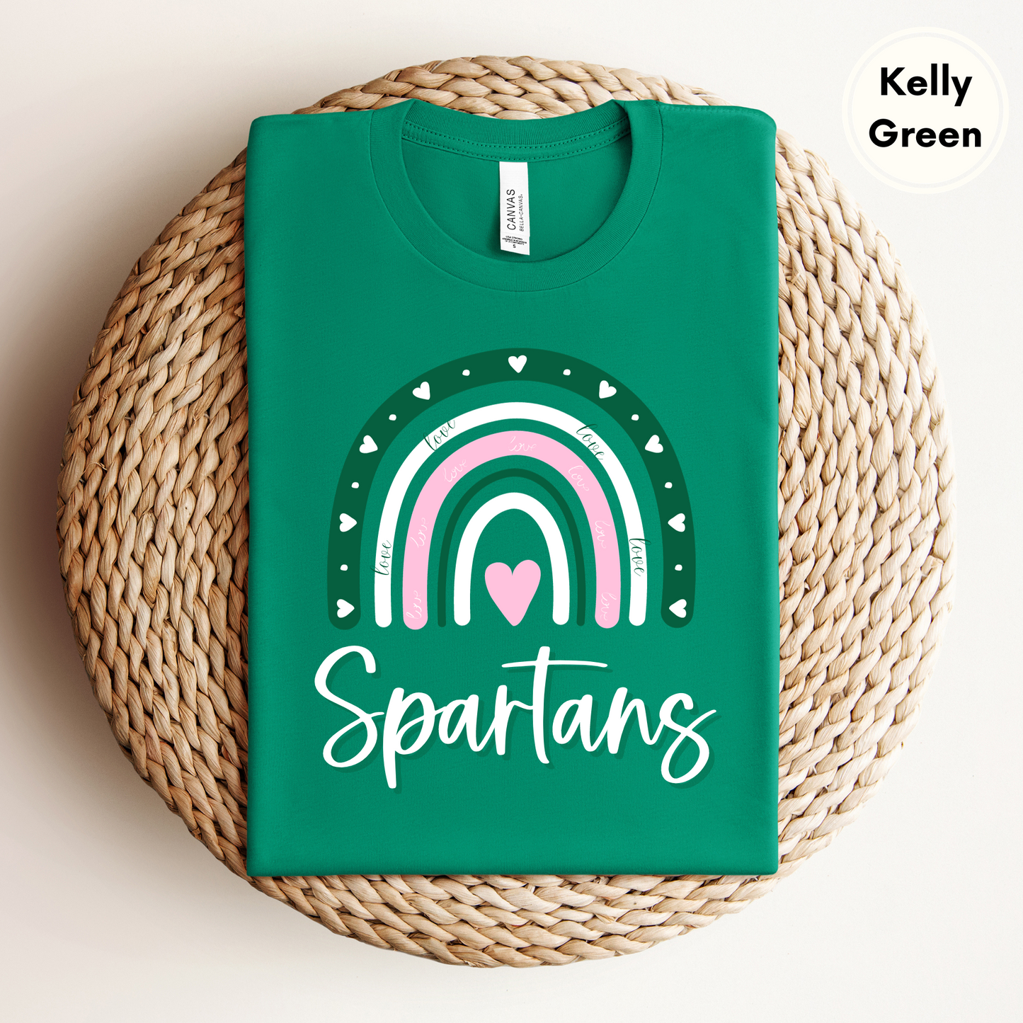 Toddler I Love Michigan State University Rainbow Short Sleeve Tee