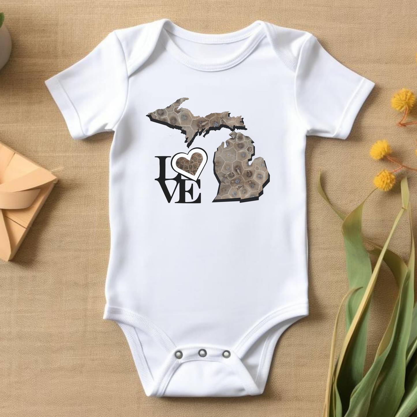 Love Michigan Petoskey Stone Infant Bodysuit