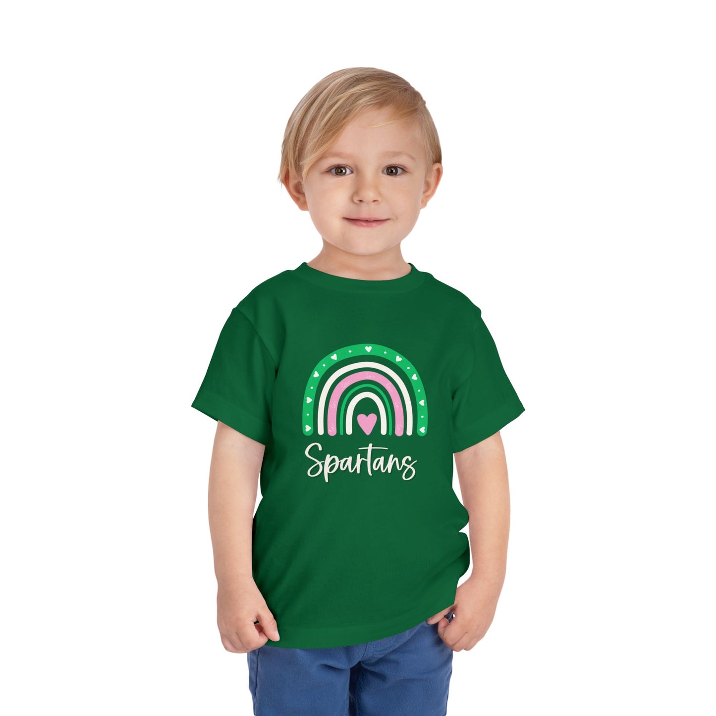 Toddler I Love Michigan State University Rainbow Short Sleeve Tee