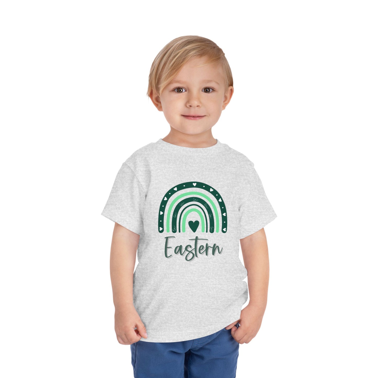 Toddler I Love Eastern Michigan Rainbow Short Sleeve Tee