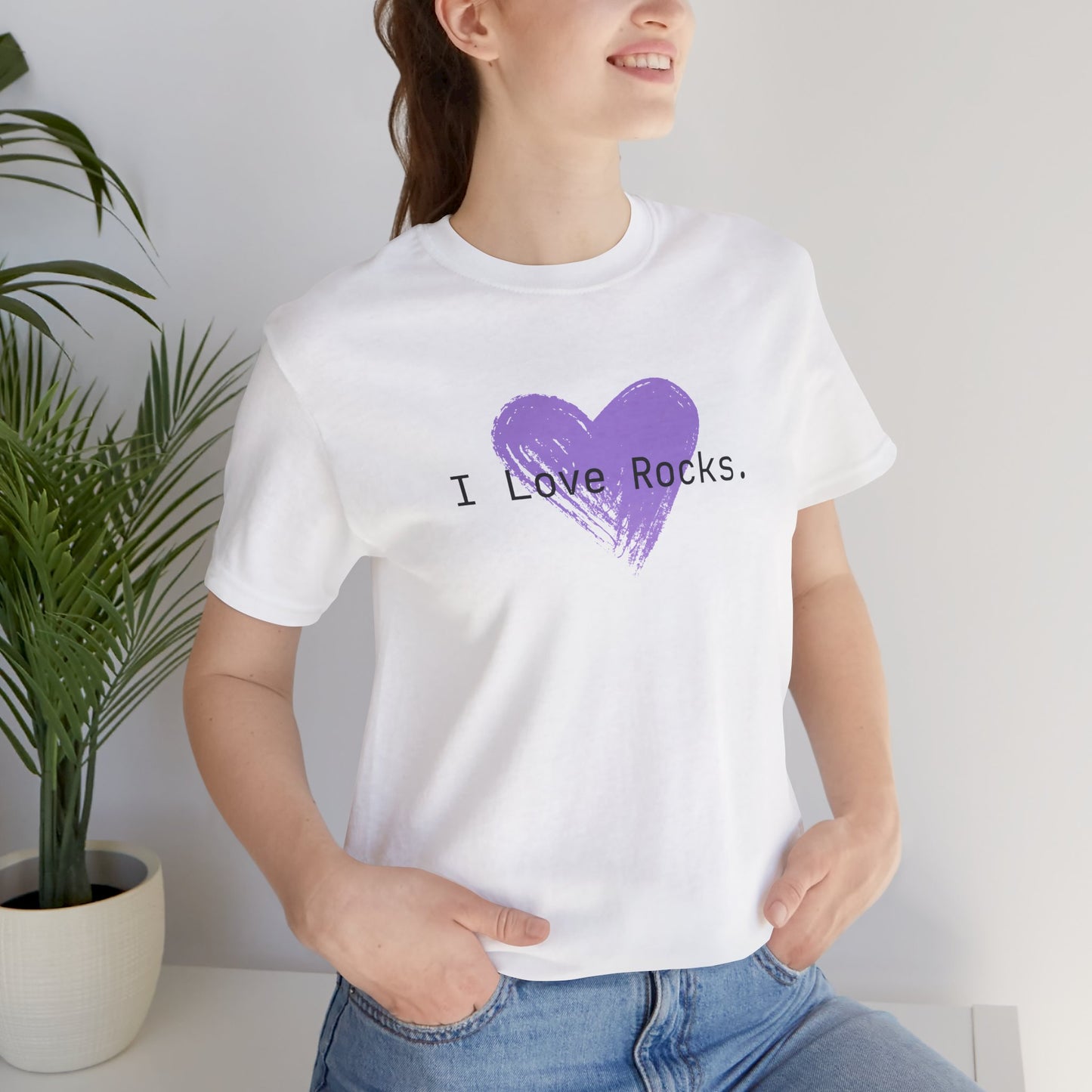 I Love Rocks Purple Heart Rock Tshirt