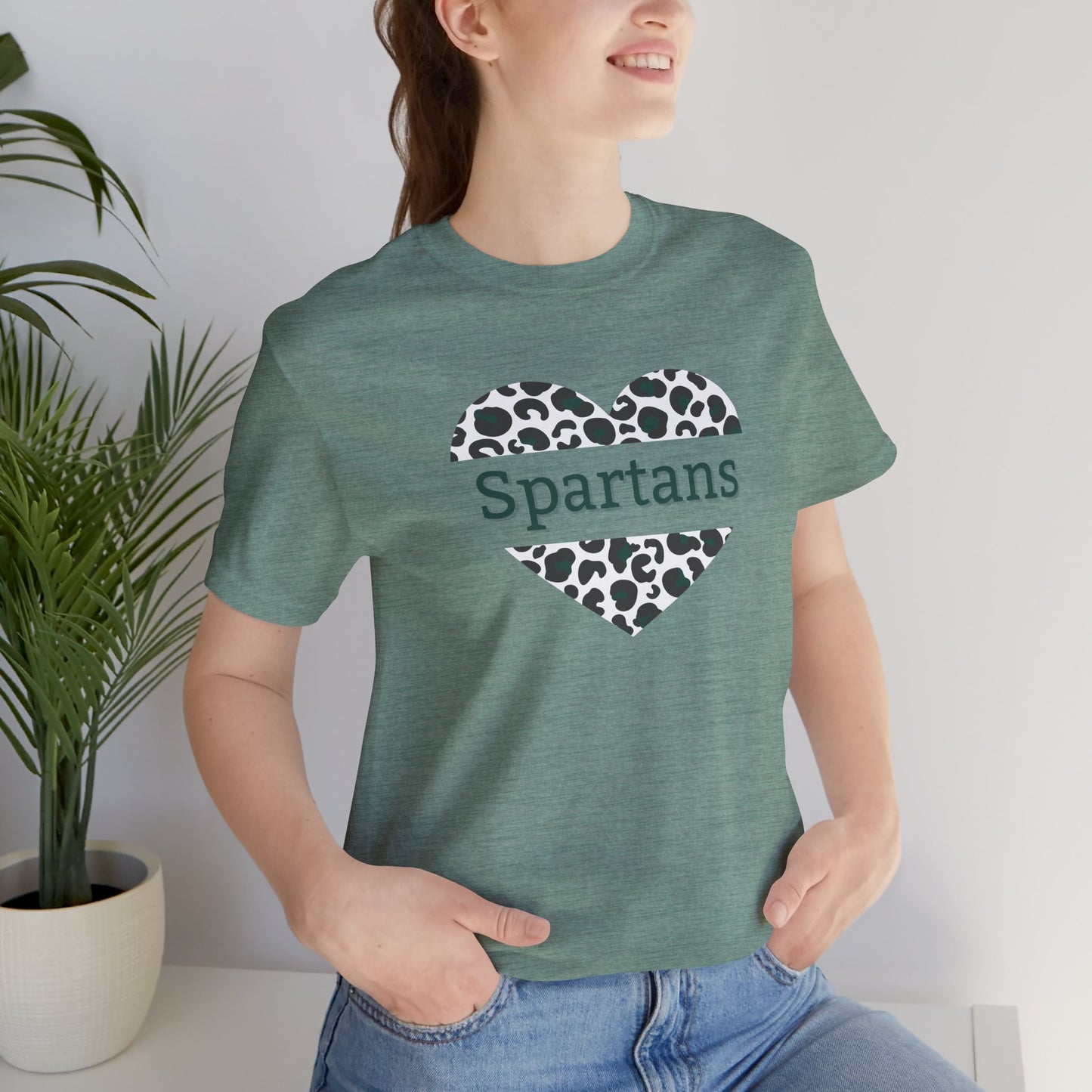 Spartan Heart Leopard PrintShort Sleeve Tee