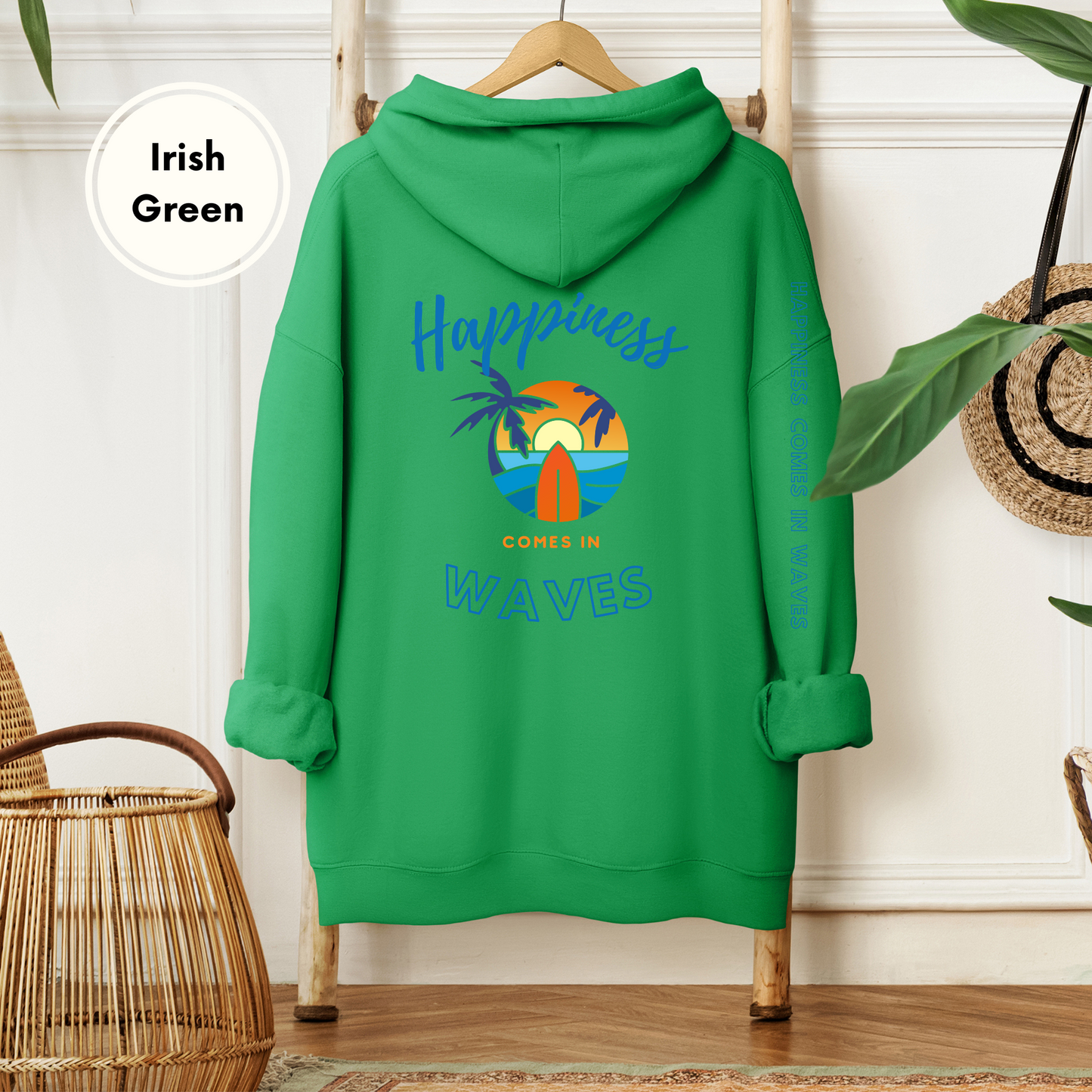 Happiness Comes in Waves Unisex Heavy Blend Hoodie