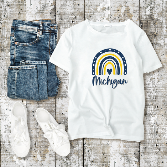 Toddler University of Michigan Rainbow Short Sleeve Tee