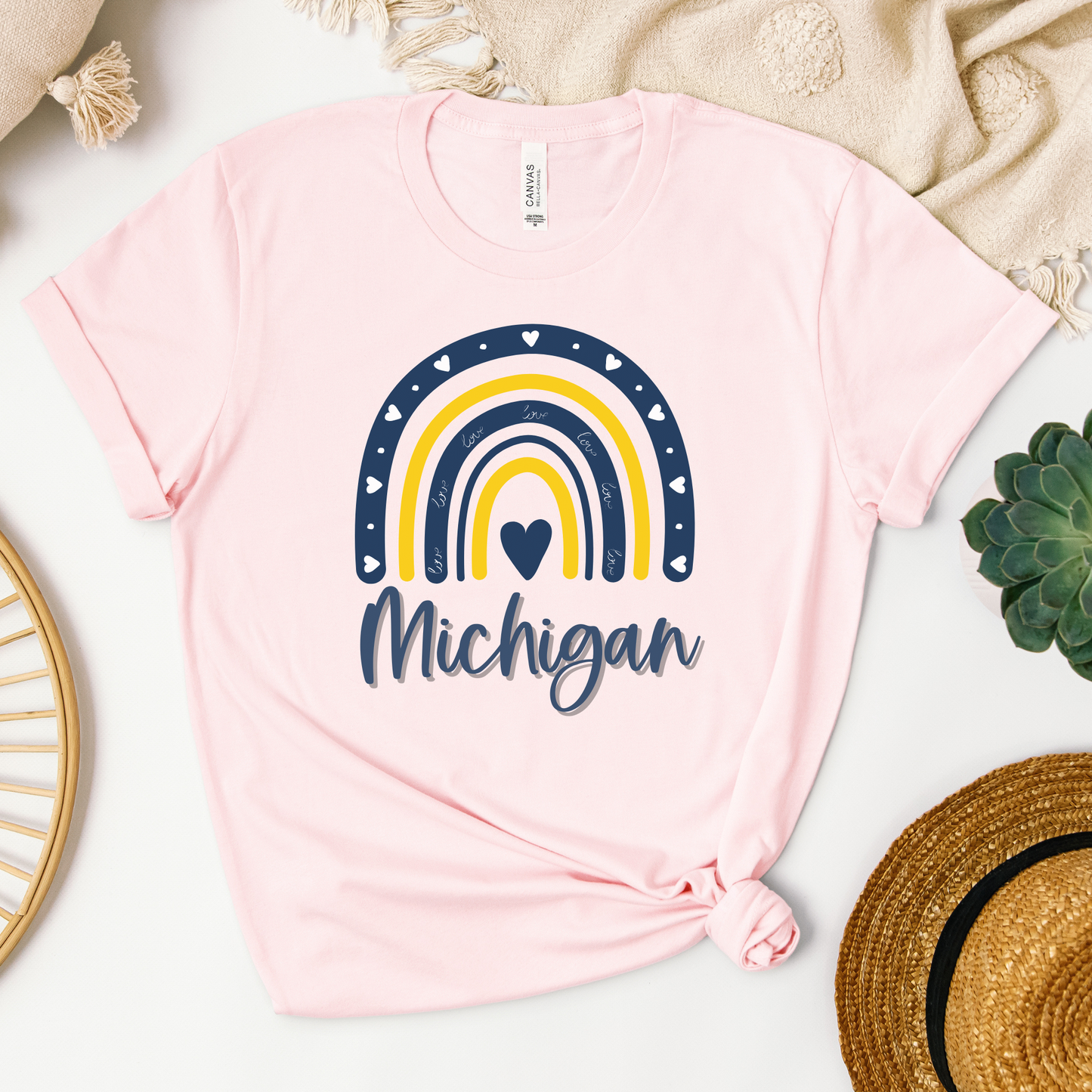 Michigan Rainbow Tshirt  Sleeve Tee