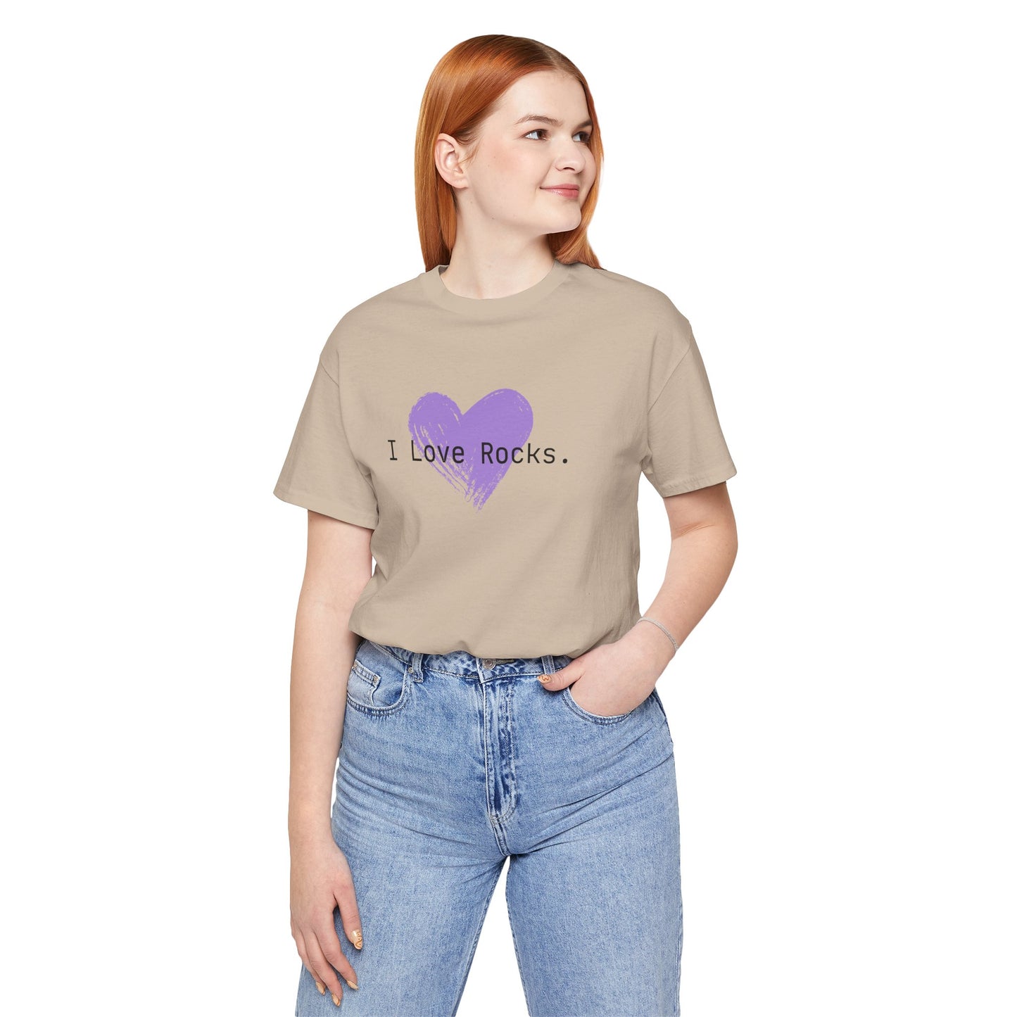 I Love Rocks Purple Heart Rock Tshirt