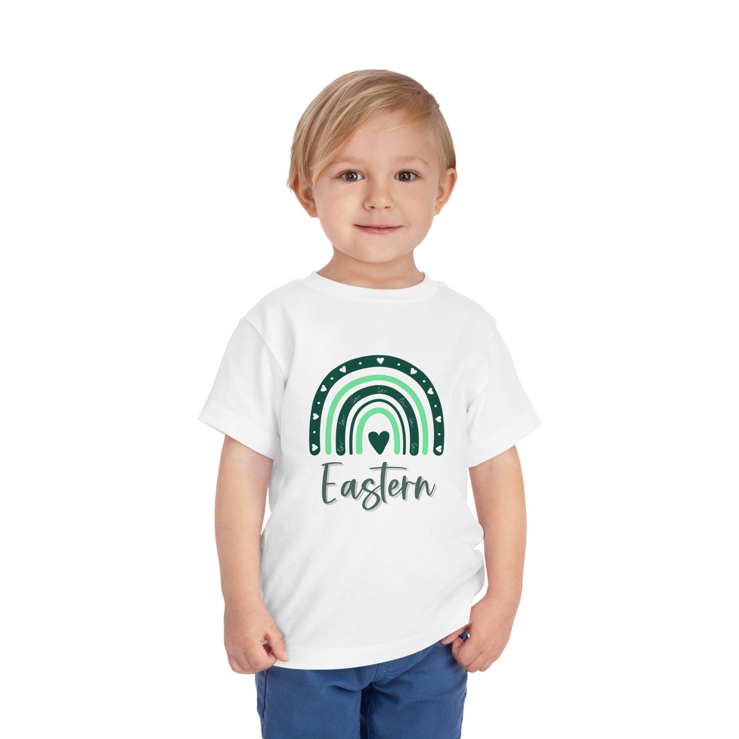 Toddler I Love Eastern Michigan Rainbow Short Sleeve Tee