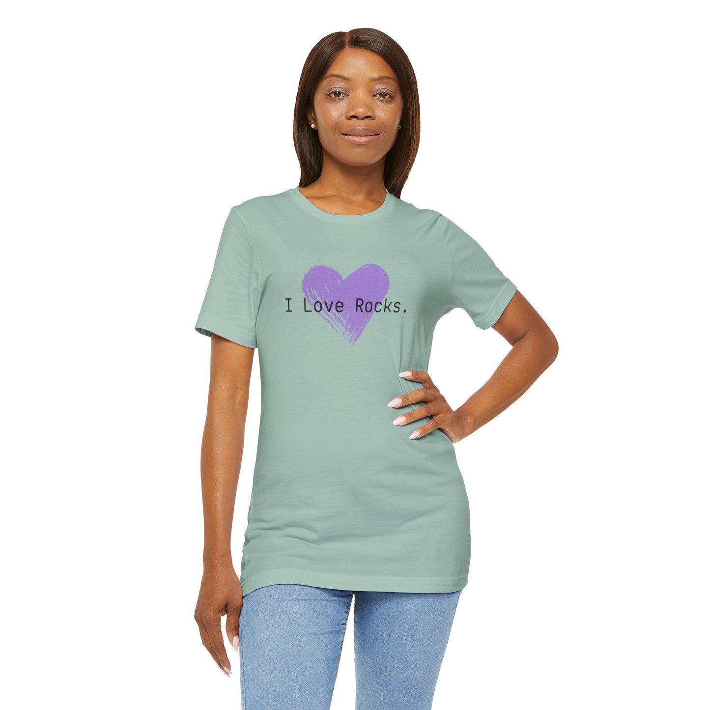 I Love Rocks Purple Heart Rock Tshirt