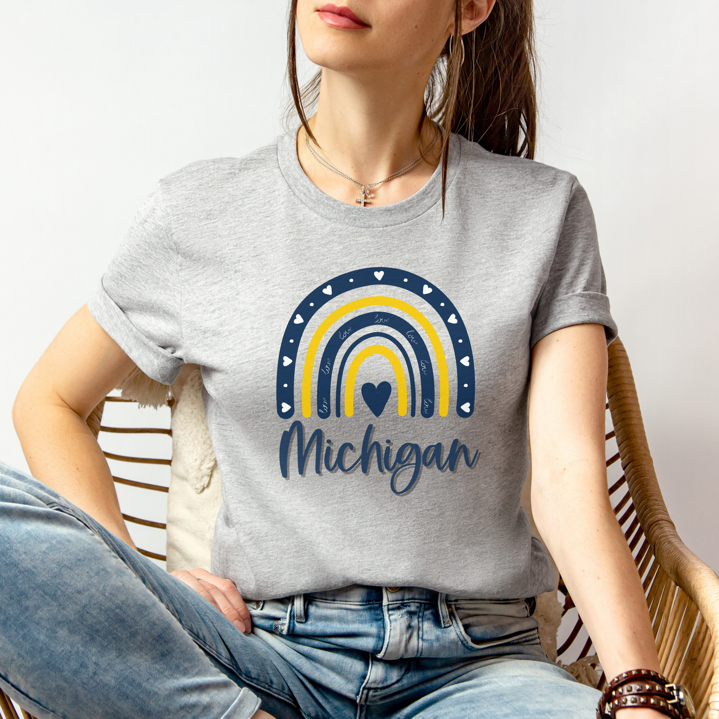 Michigan Rainbow Tshirt  Sleeve Tee