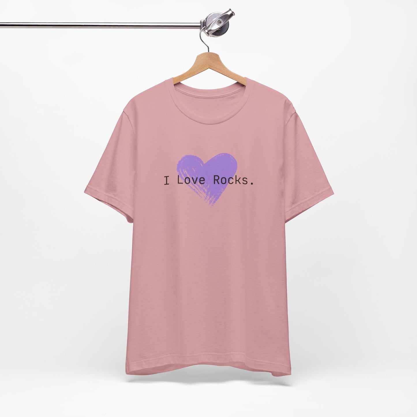 I Love Rocks Purple Heart Rock Tshirt