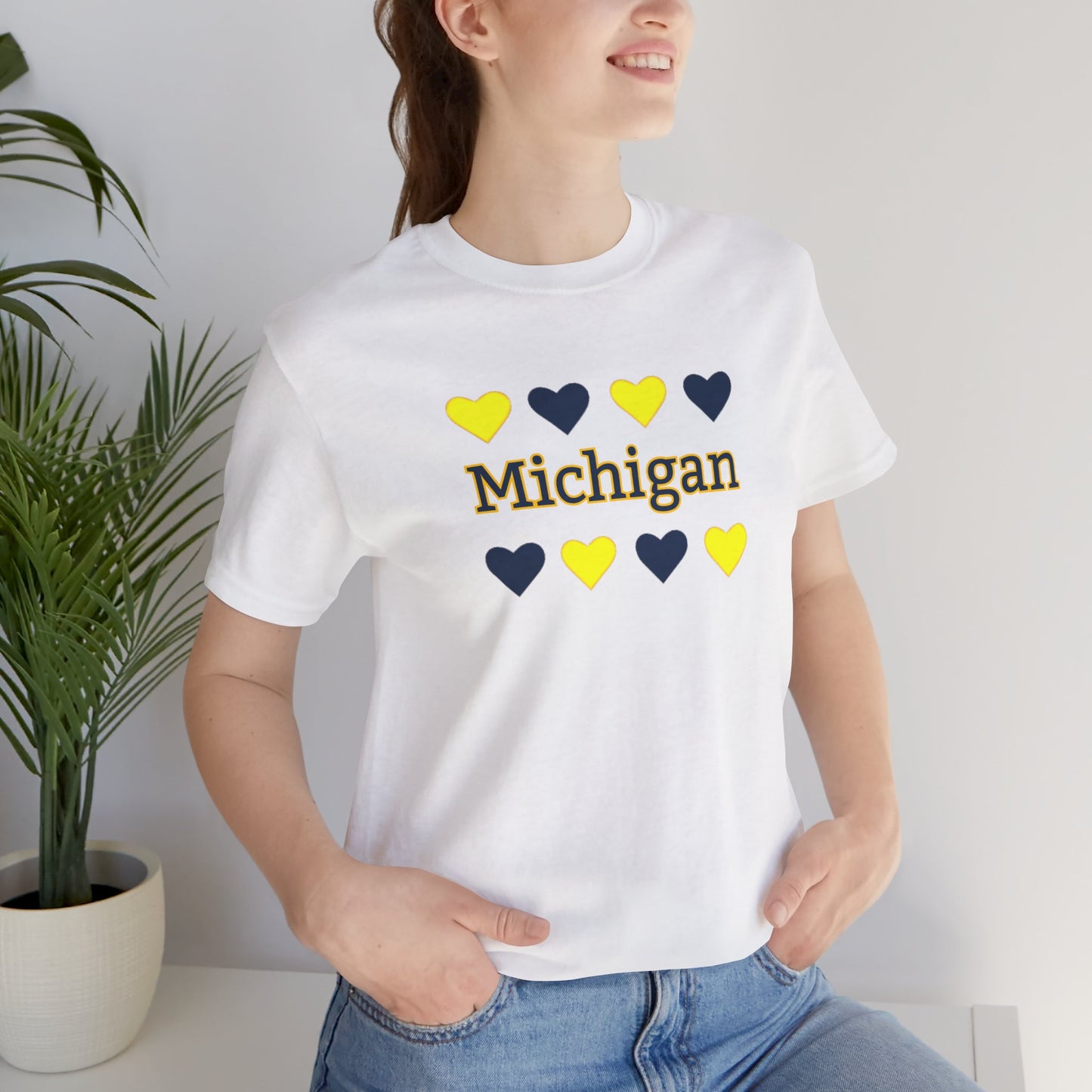 Michigan Hearts Short Sleeve Tee