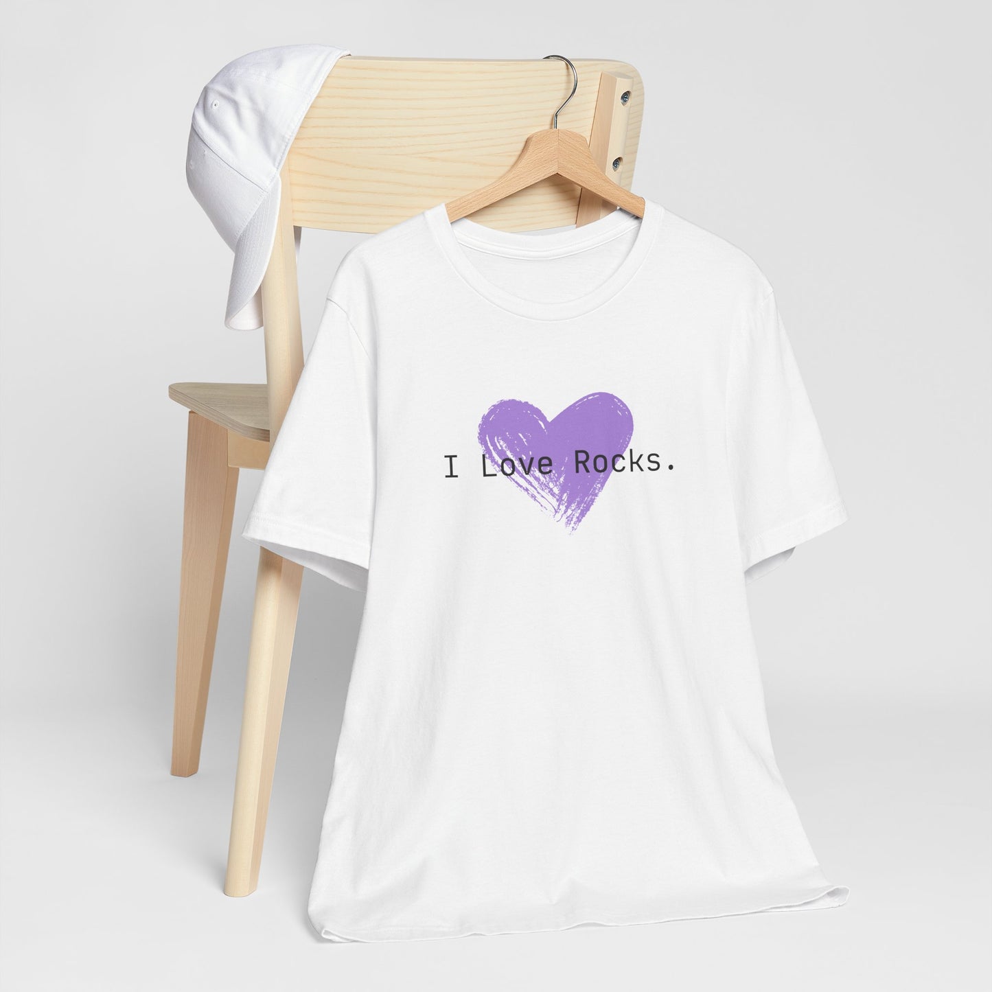 I Love Rocks Purple Heart Rock Tshirt