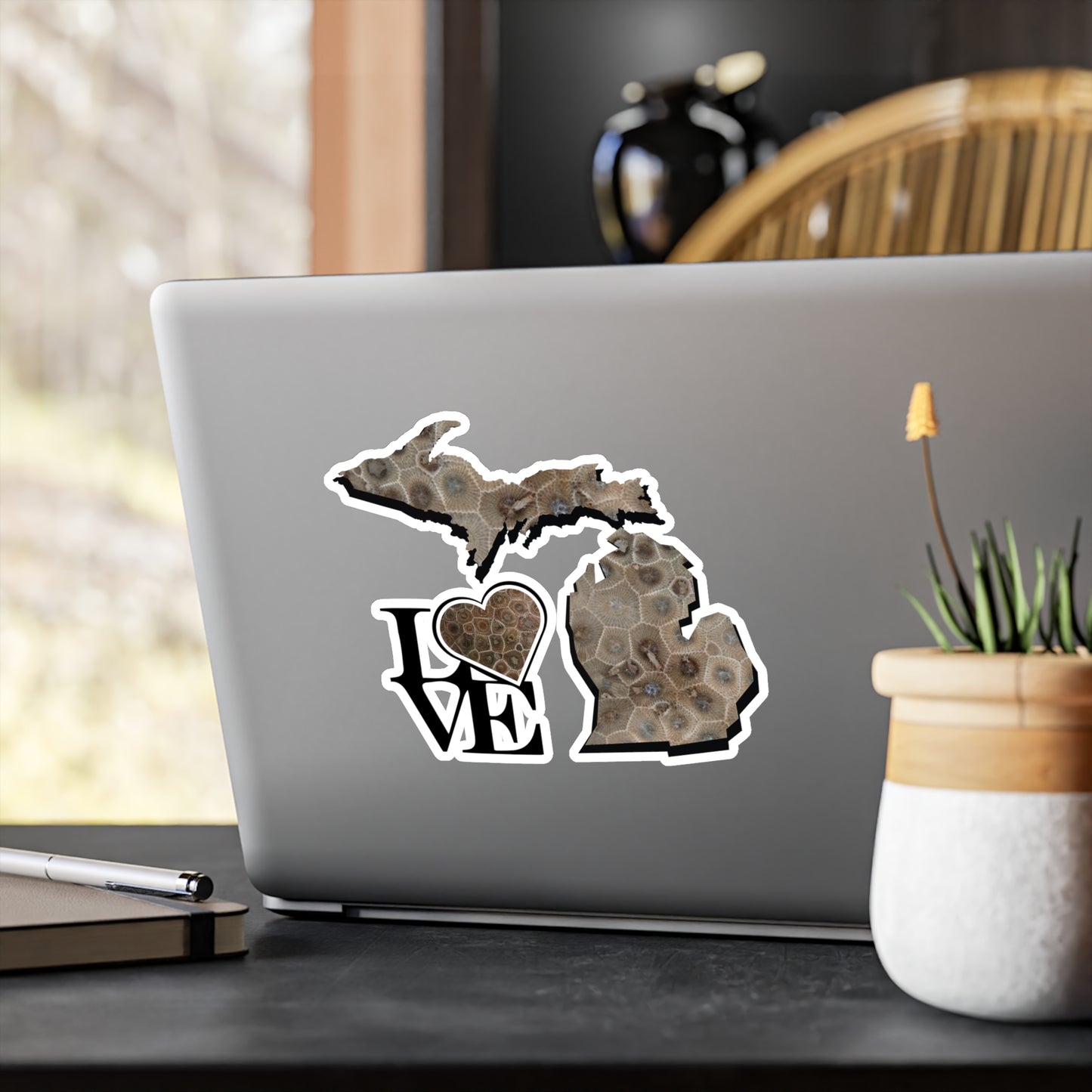 Michigan Petoskey Stone Outdoor Vinyl Decal