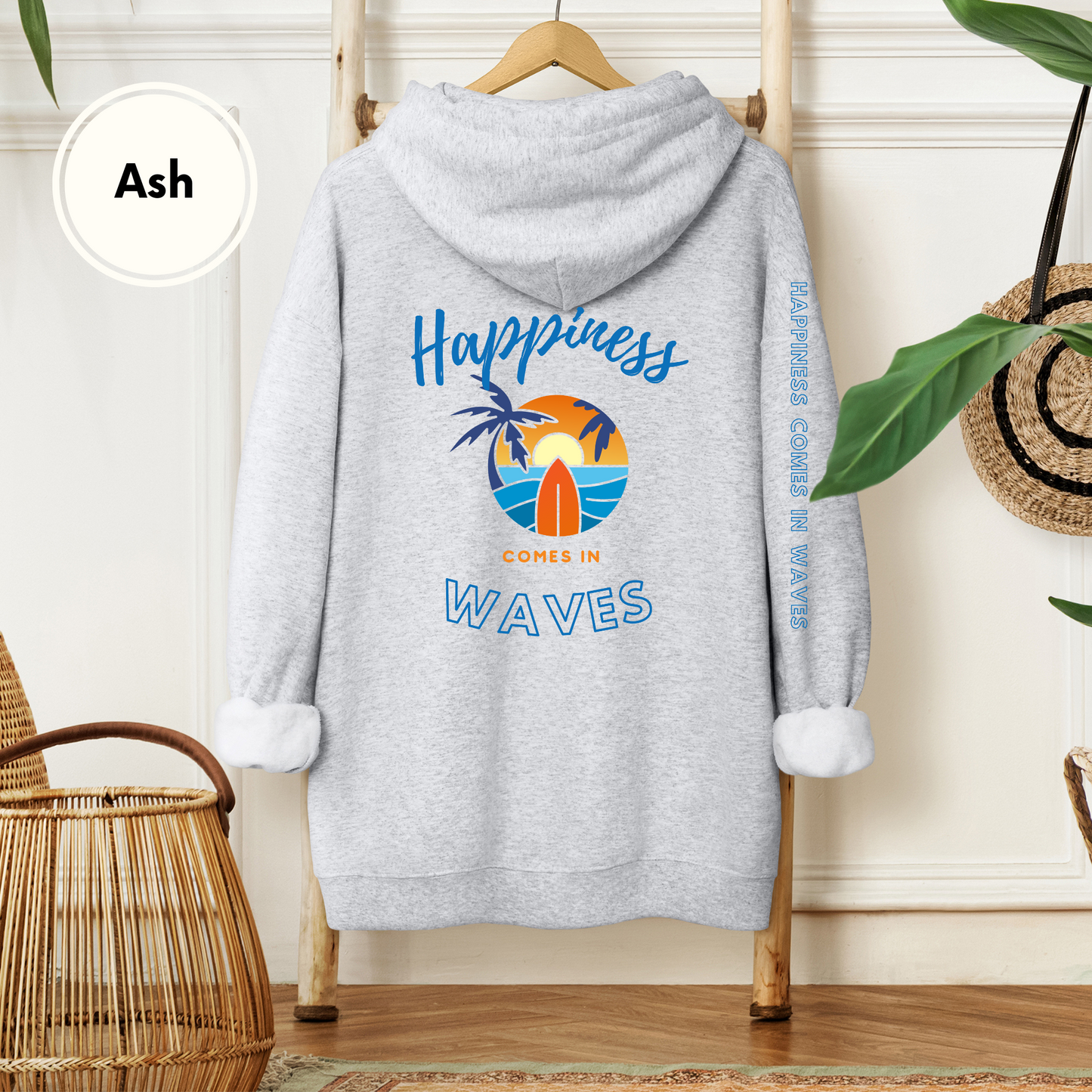 Happiness Comes in Waves Unisex Heavy Blend Hoodie