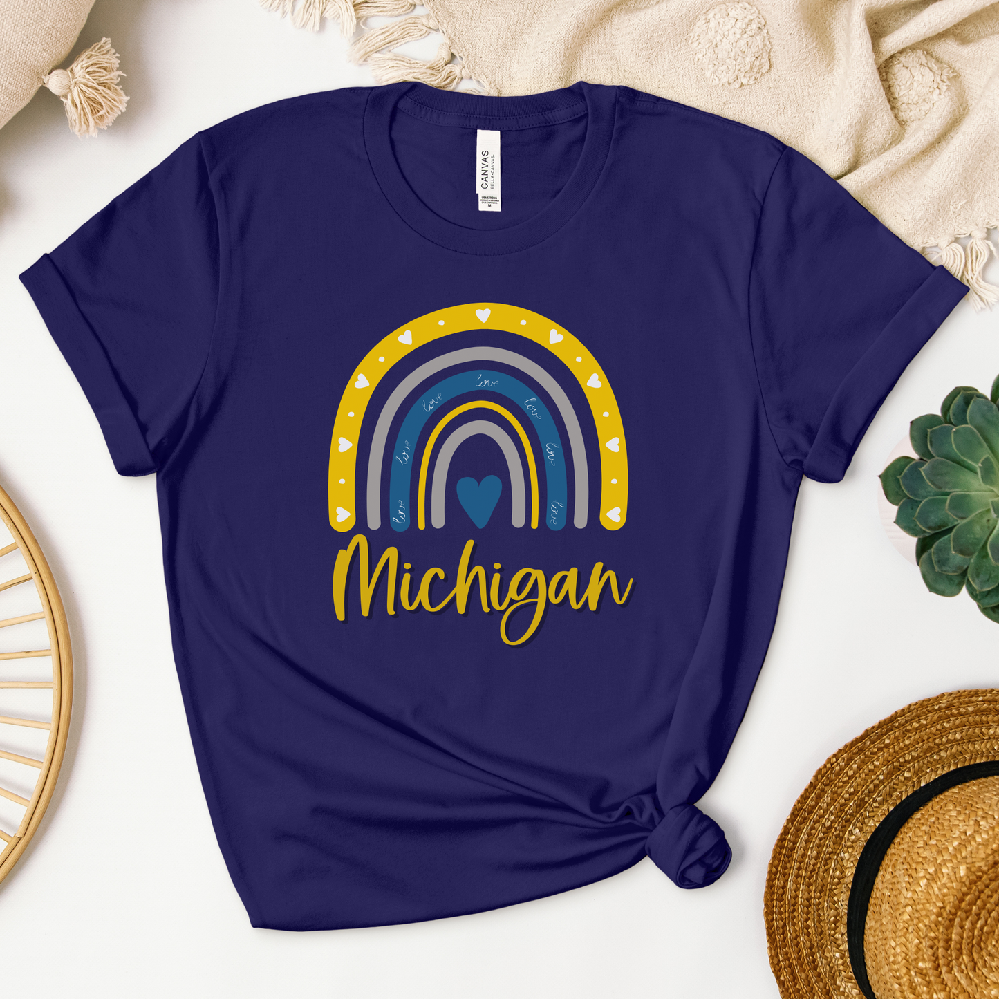 Michigan Rainbow Tshirt  Sleeve Tee