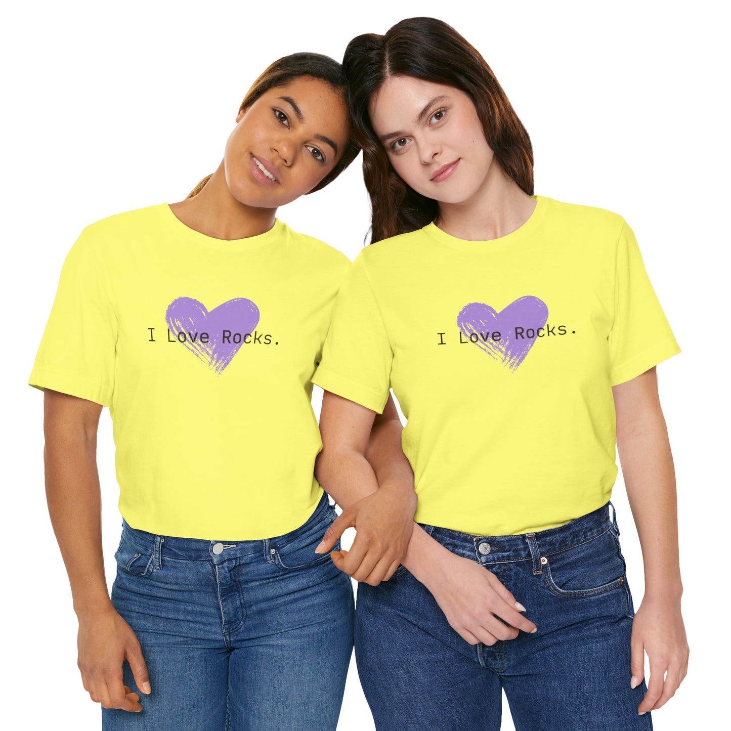 I Love Rocks Purple Heart Rock Tshirt