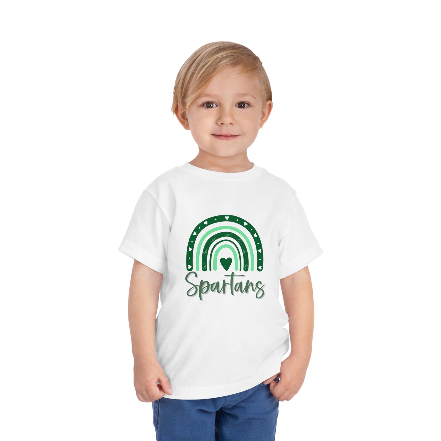 Toddler I Love Michigan State University Rainbow Short Sleeve Tee