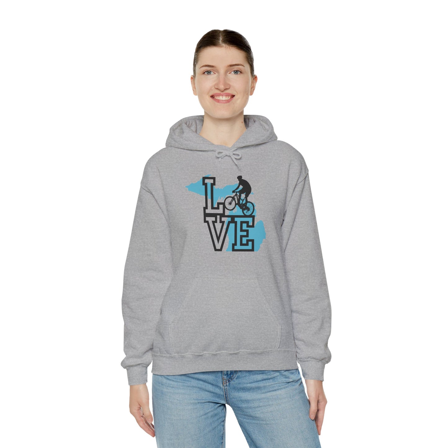 Love Michigan Mountain Biking Unisex Hoodie